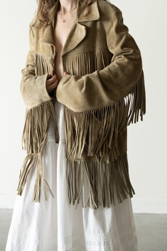 70s Suede Fringe Western Jacket