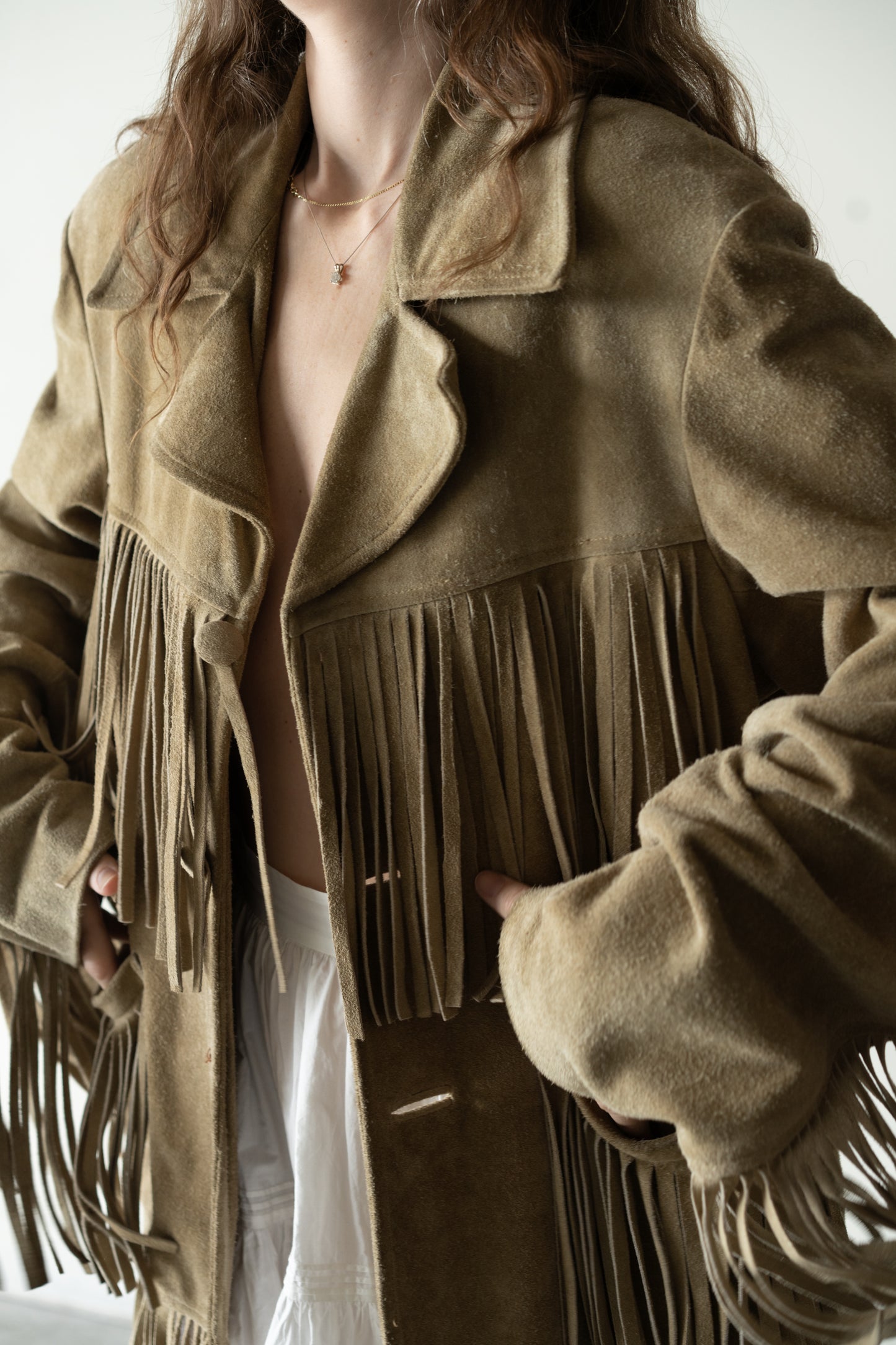 70s Suede Fringe Western Jacket