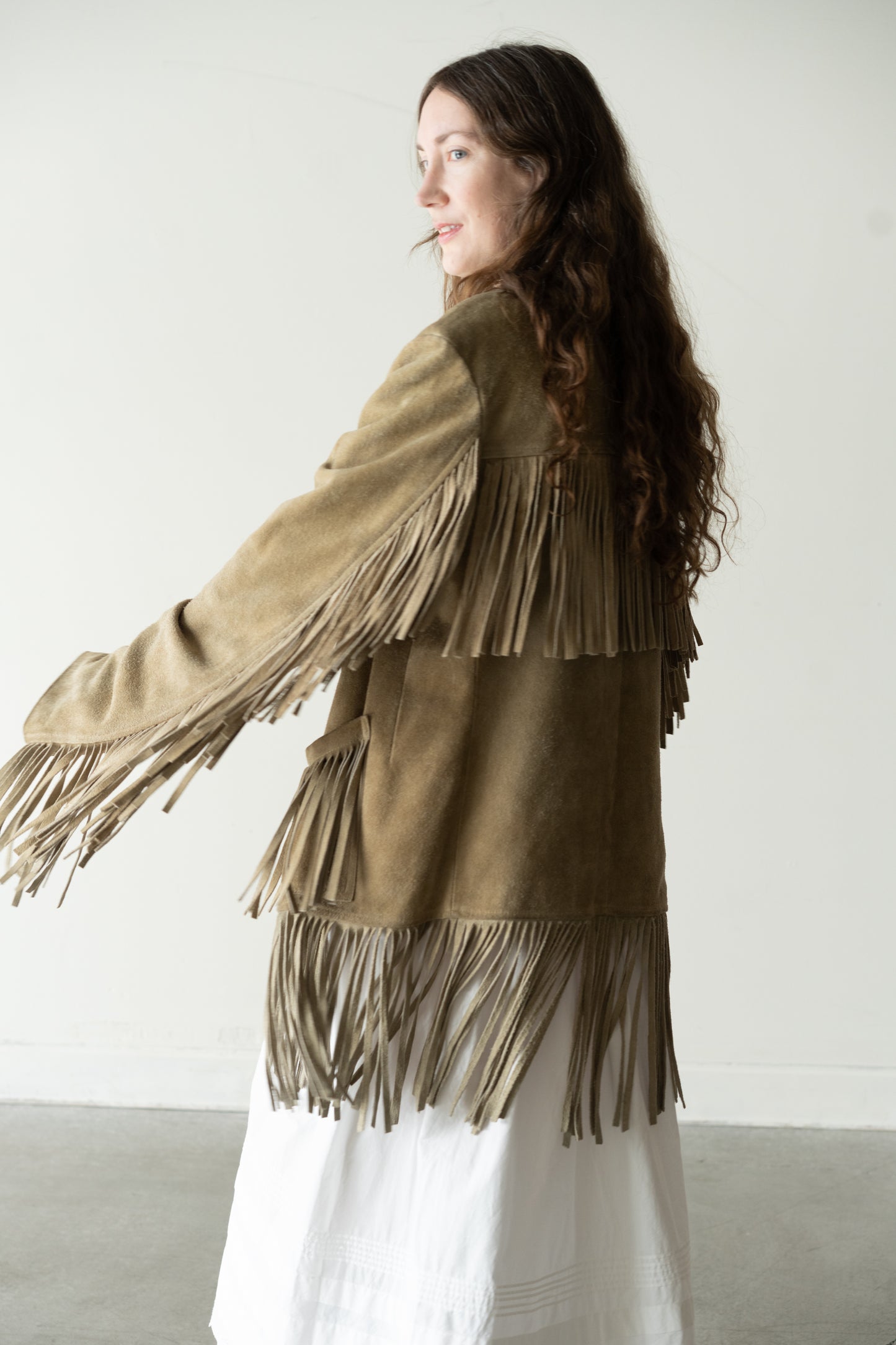 70s Suede Fringe Western Jacket