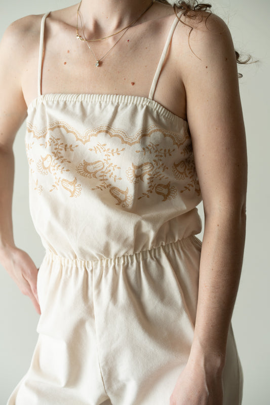 Embroidered Cotton Jumpsuit
