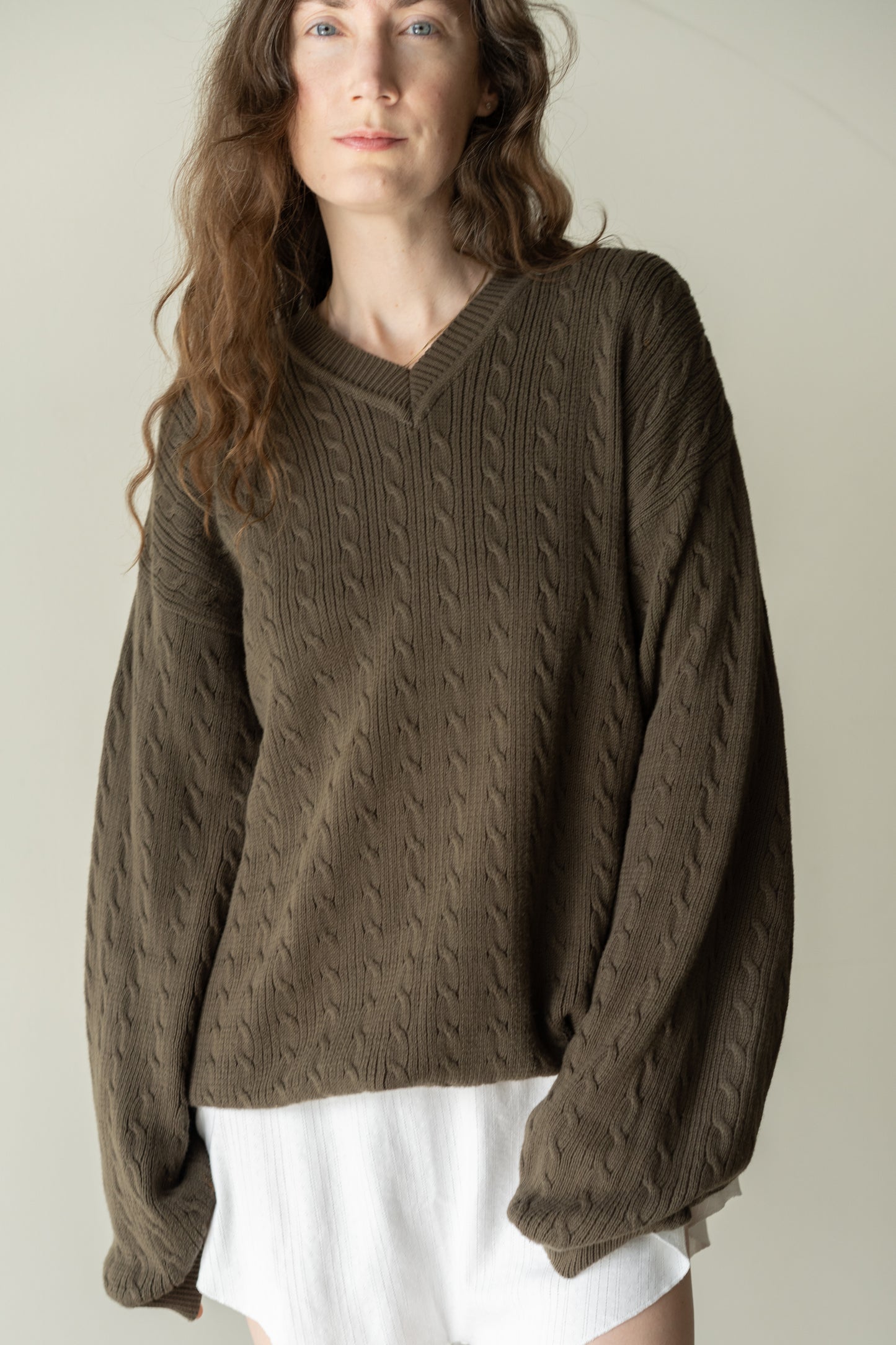 Cotton Cable Knit Sweater