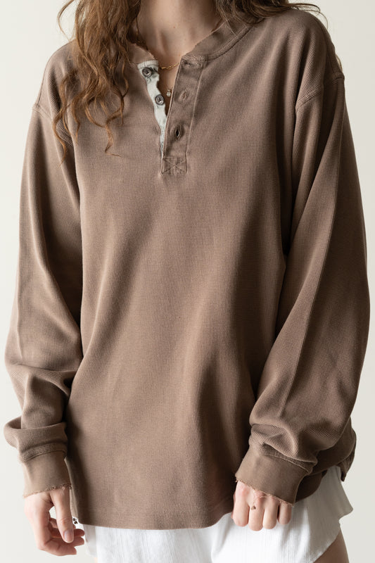 Cotton Waffle Henley