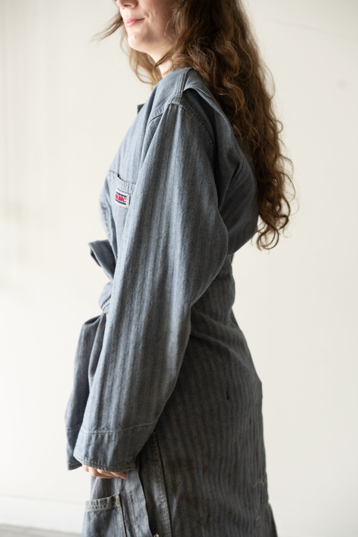 Big Mac Herringbone Denim Jumpsuit