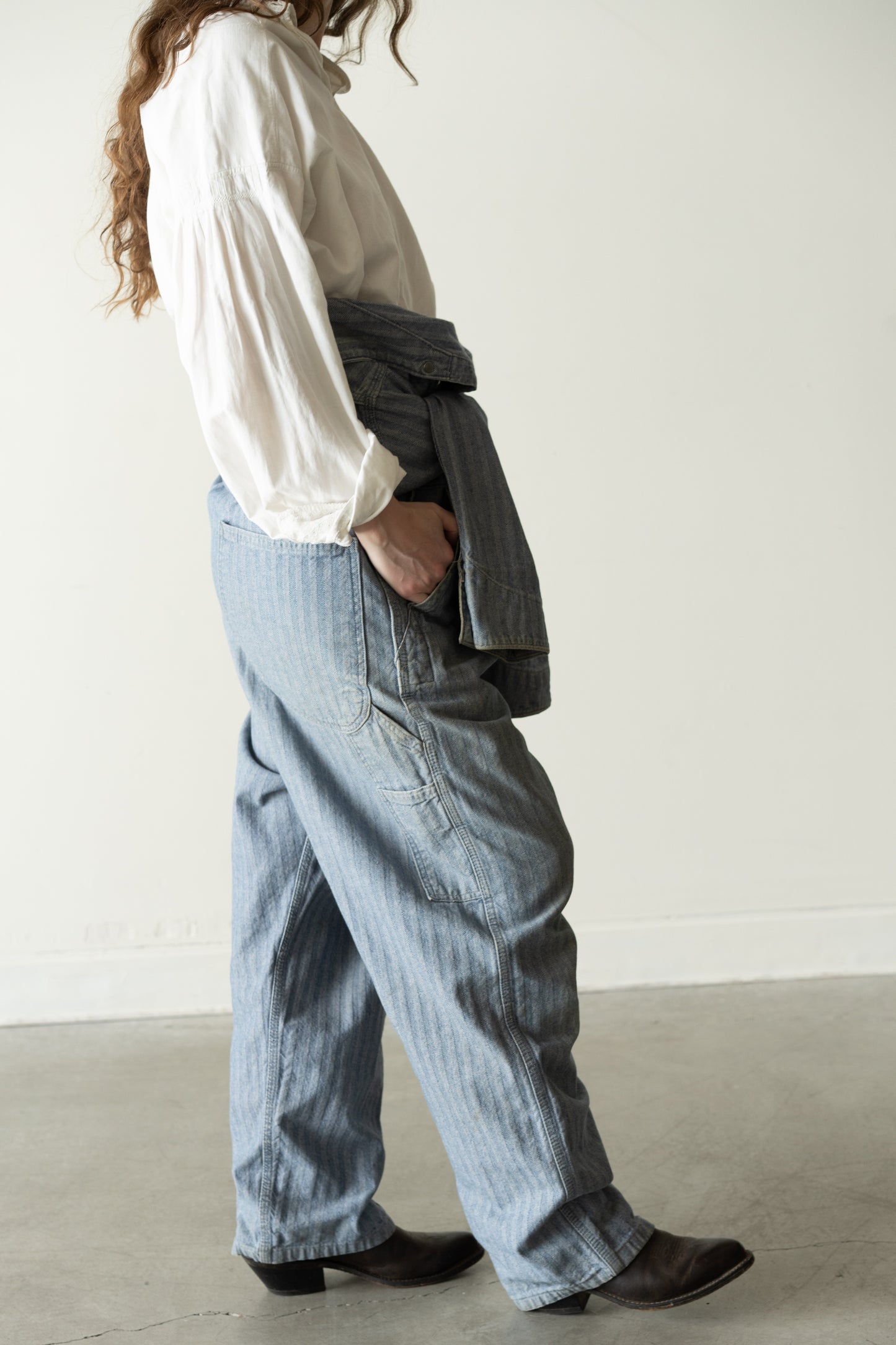 Big Mac Herringbone Denim Jumpsuit