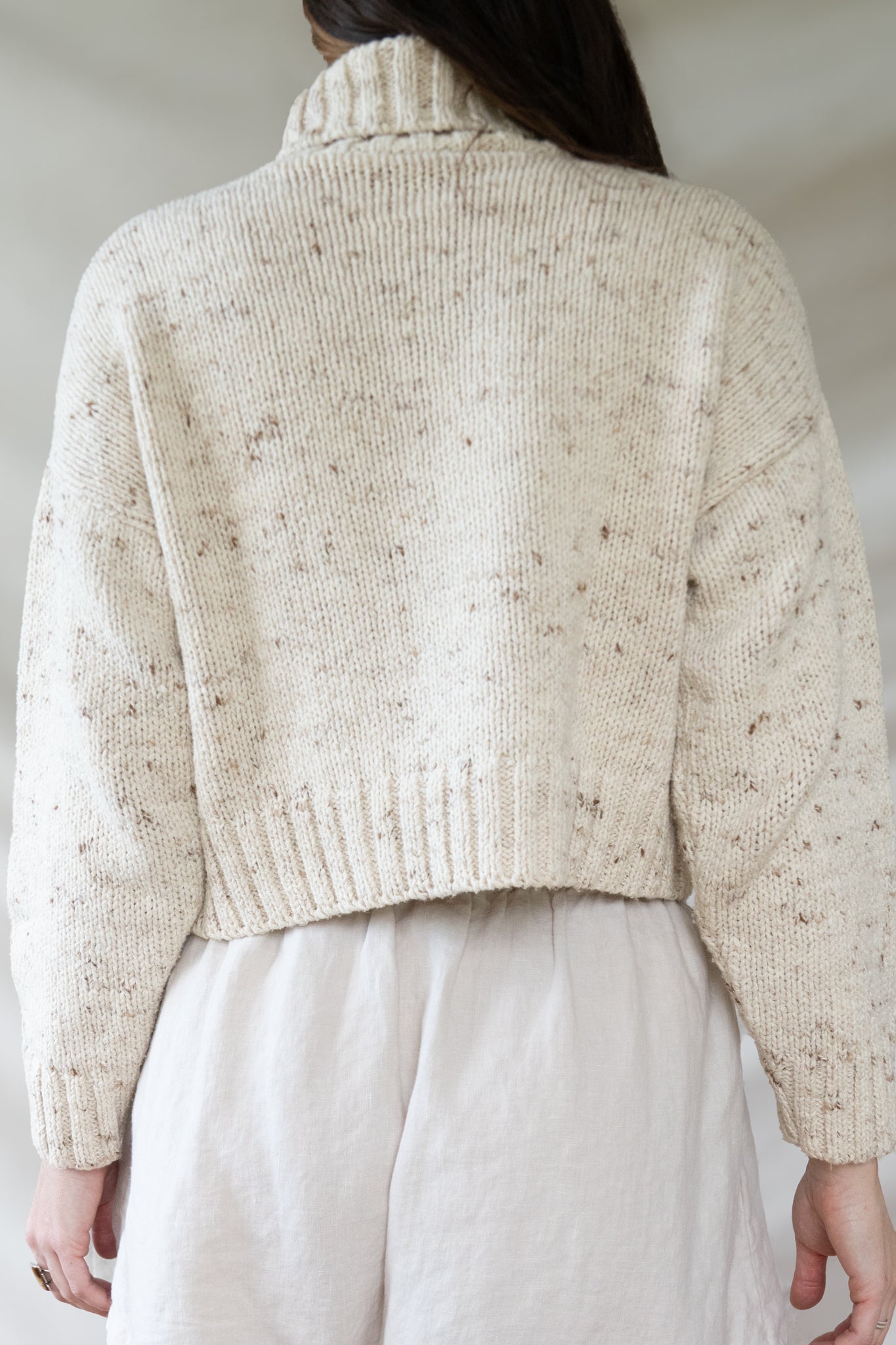 Cropped Cotton Sweater