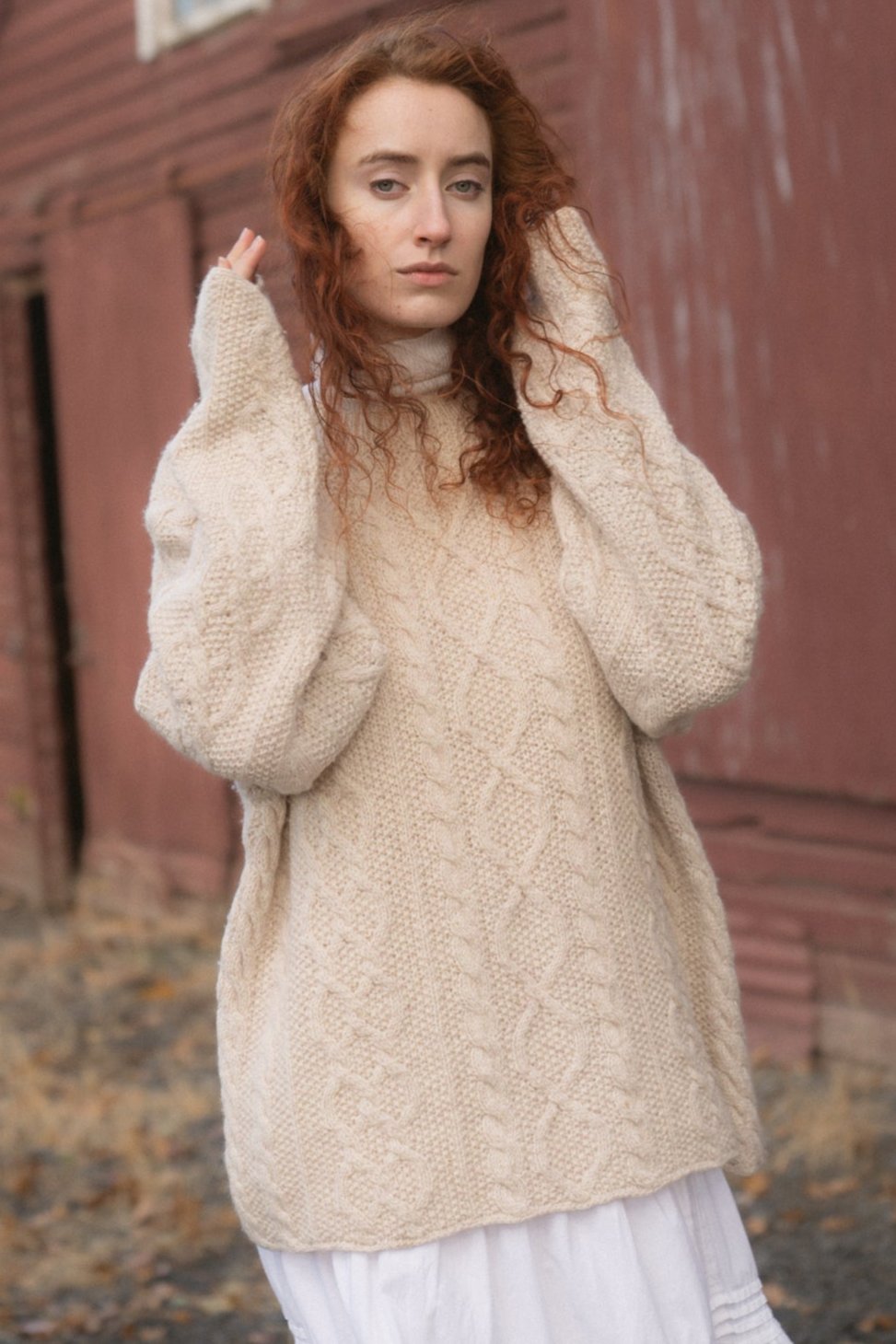 Wool Oversized Cableknit Sweater