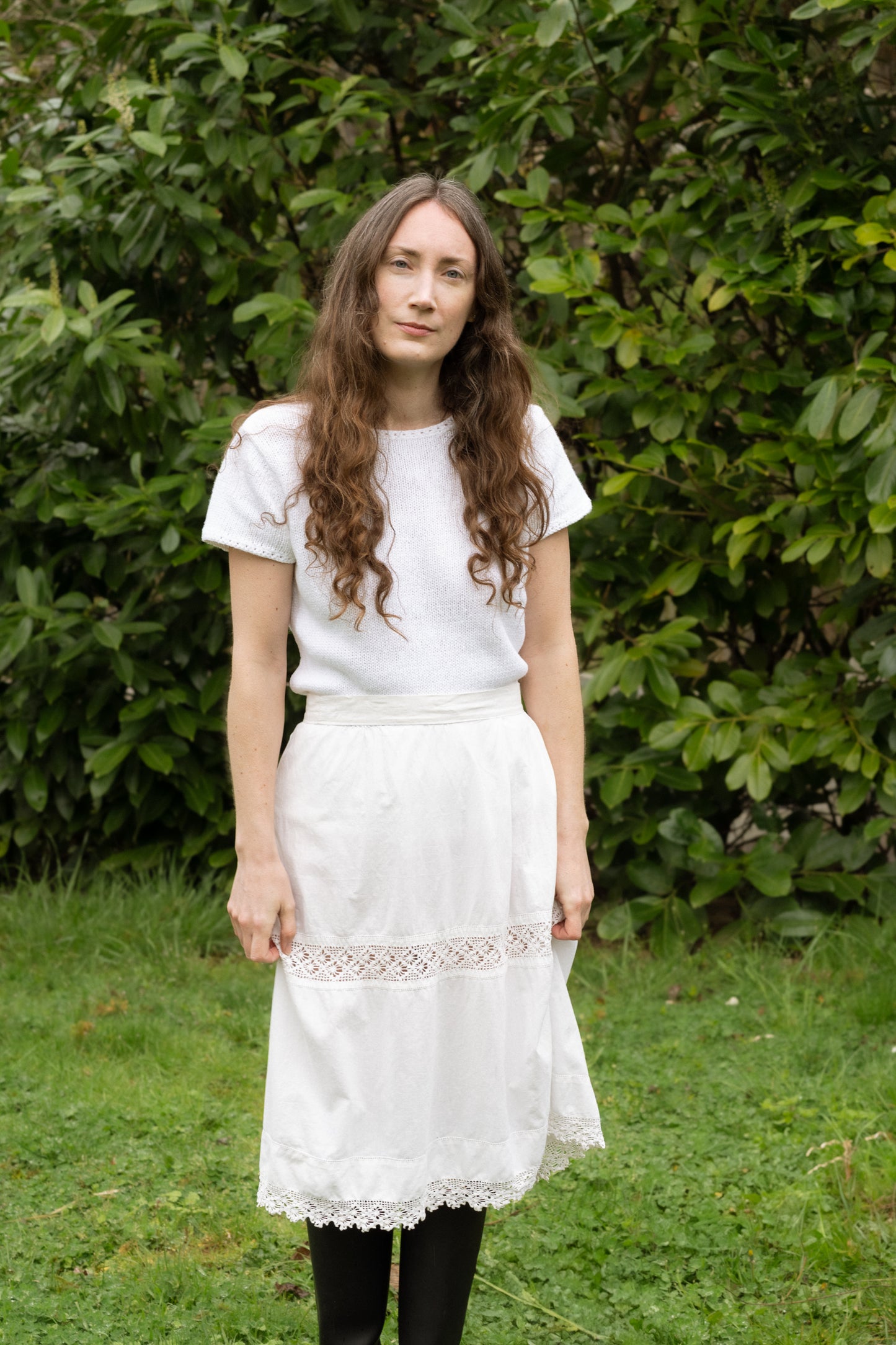 Cotton Lace Trim Skirt