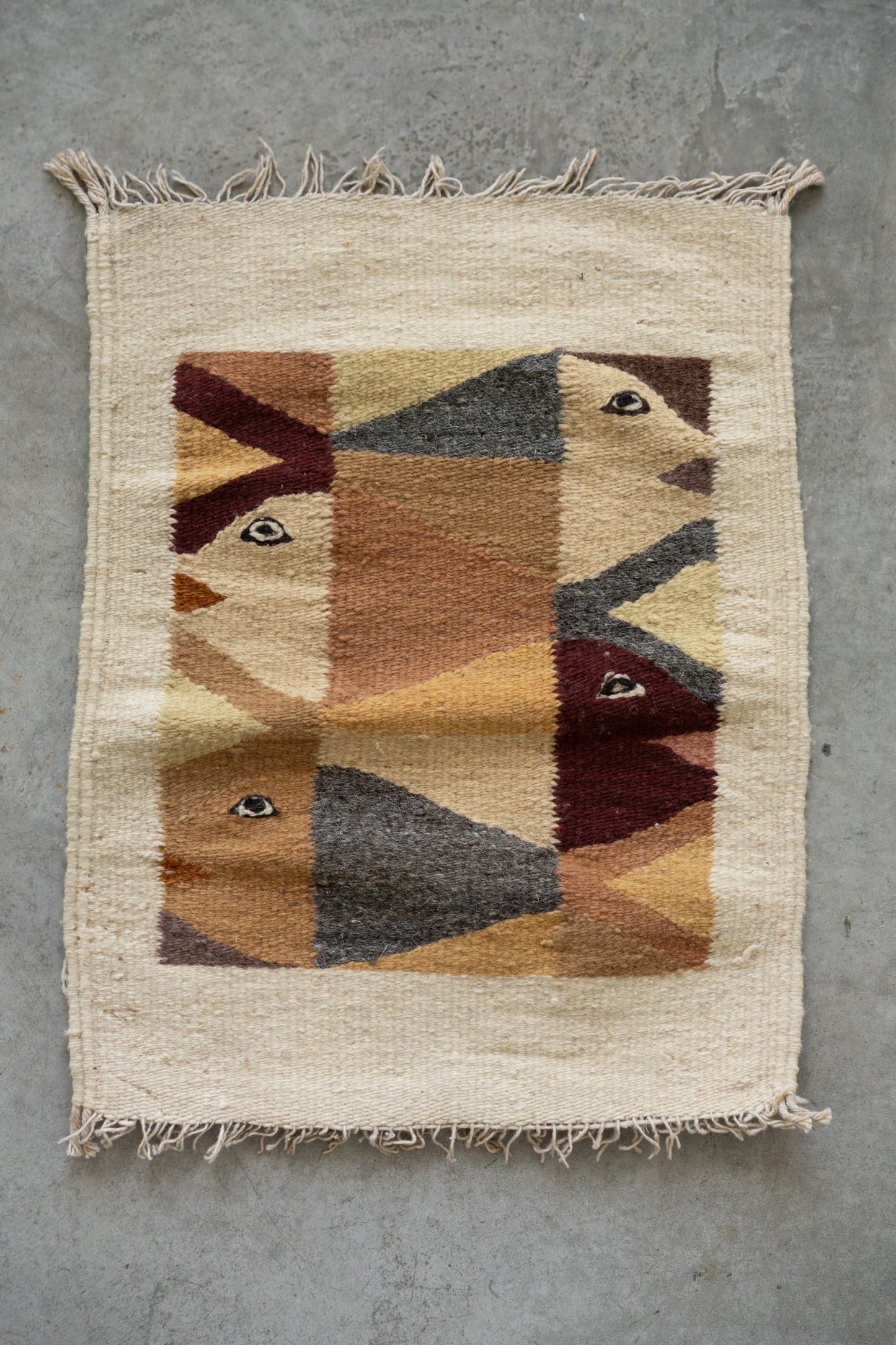 Abstract Fish Textile Wall Hanging