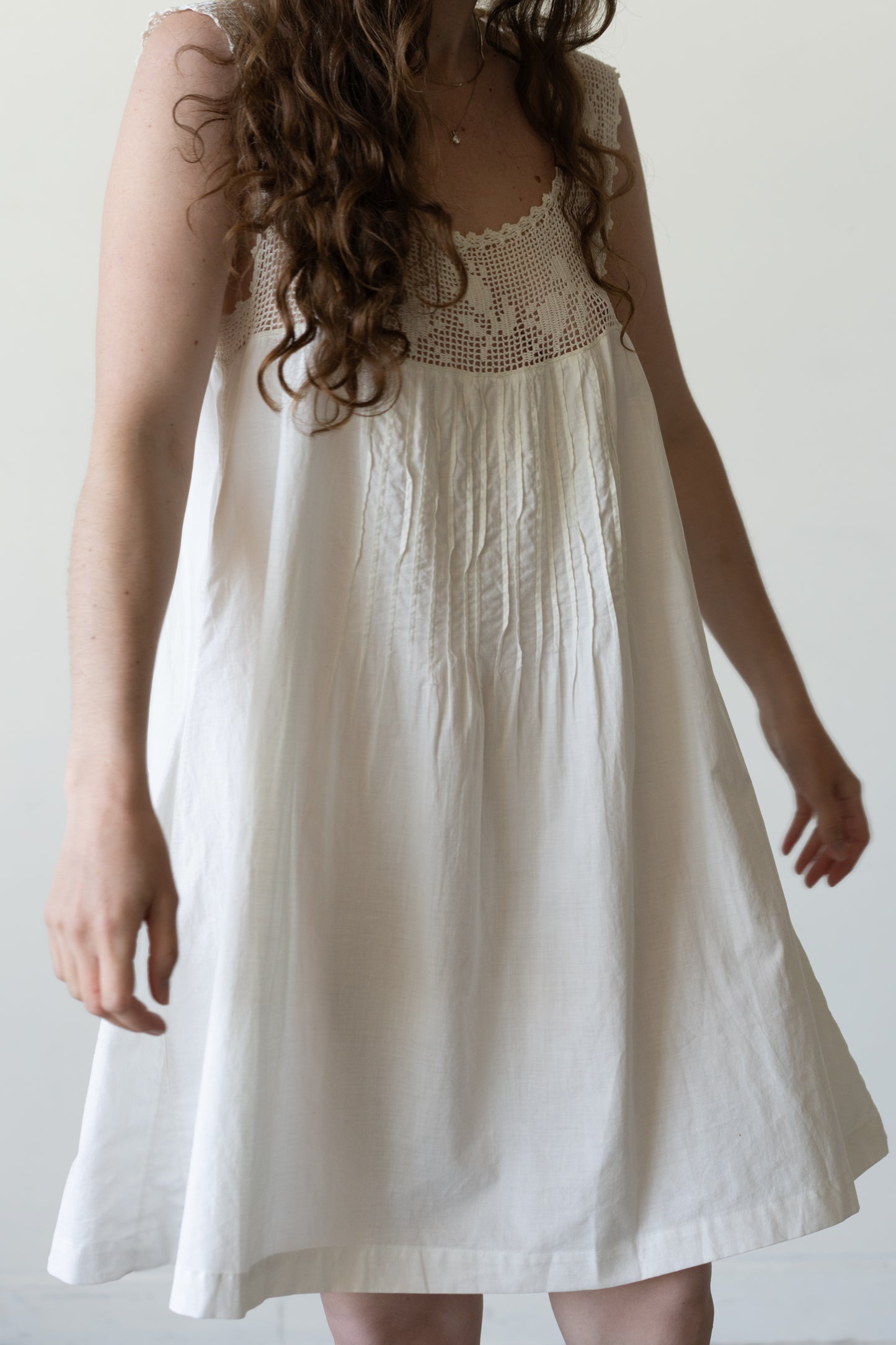Crochet Yoke Cotton Dress