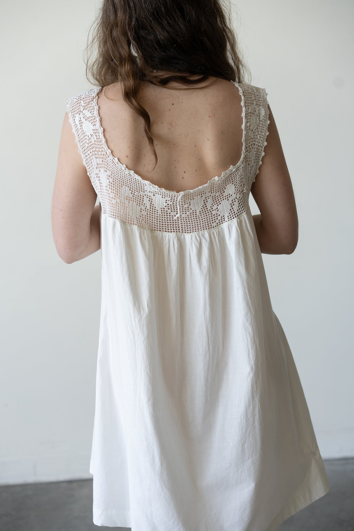 Crochet Yoke Cotton Dress