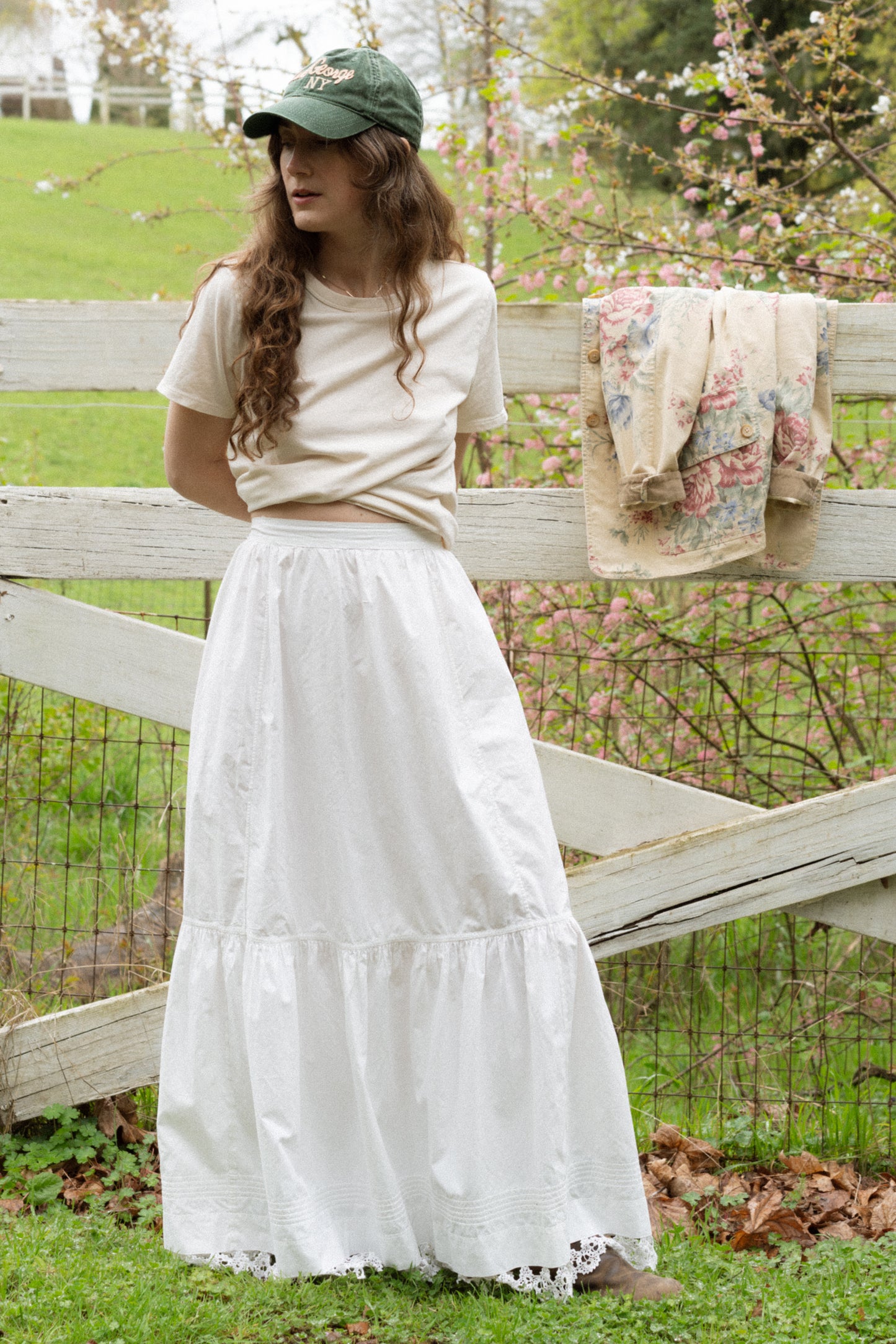 Cotton Lace Hem Skirt