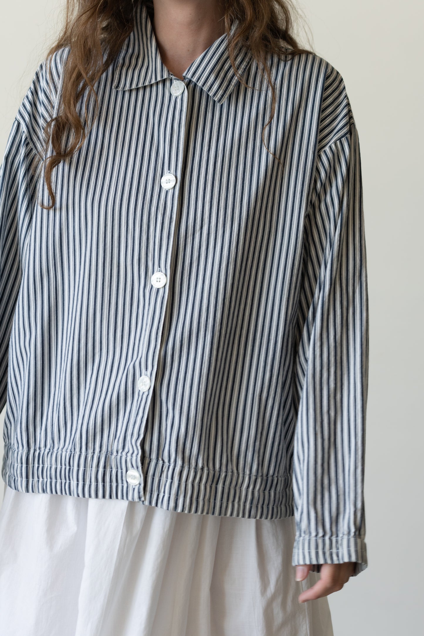 Indigo Stripe Cotton Jacket
