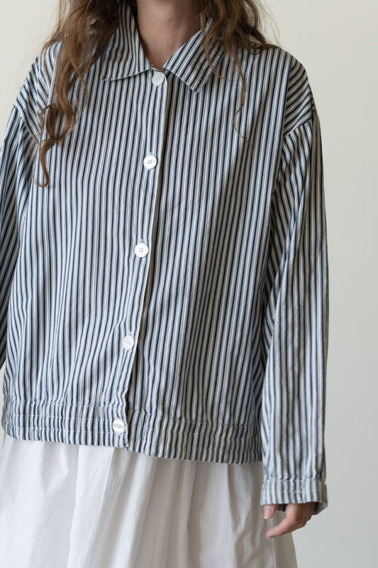 Indigo Stripe Cotton Jacket
