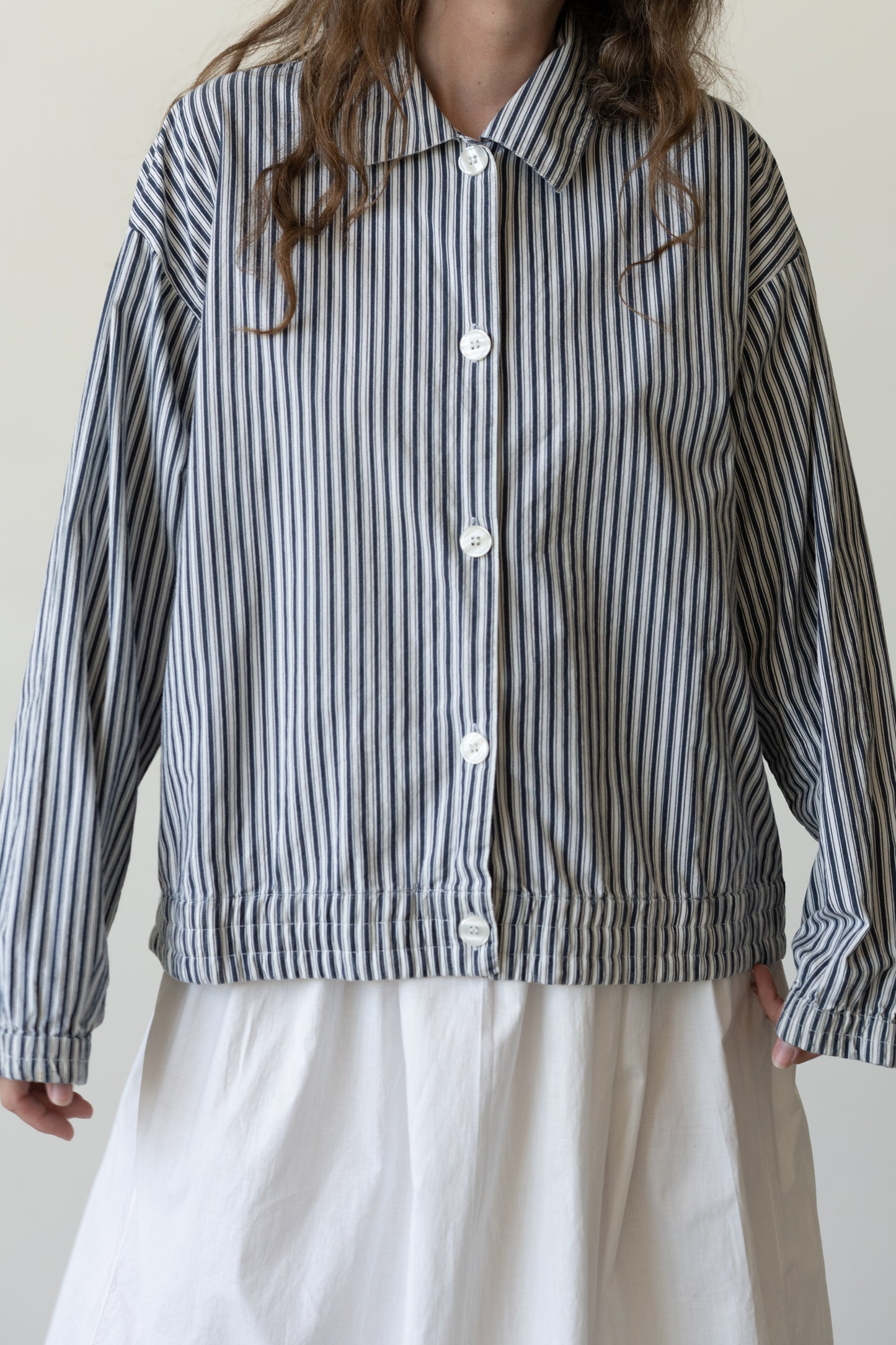 Indigo Stripe Cotton Jacket