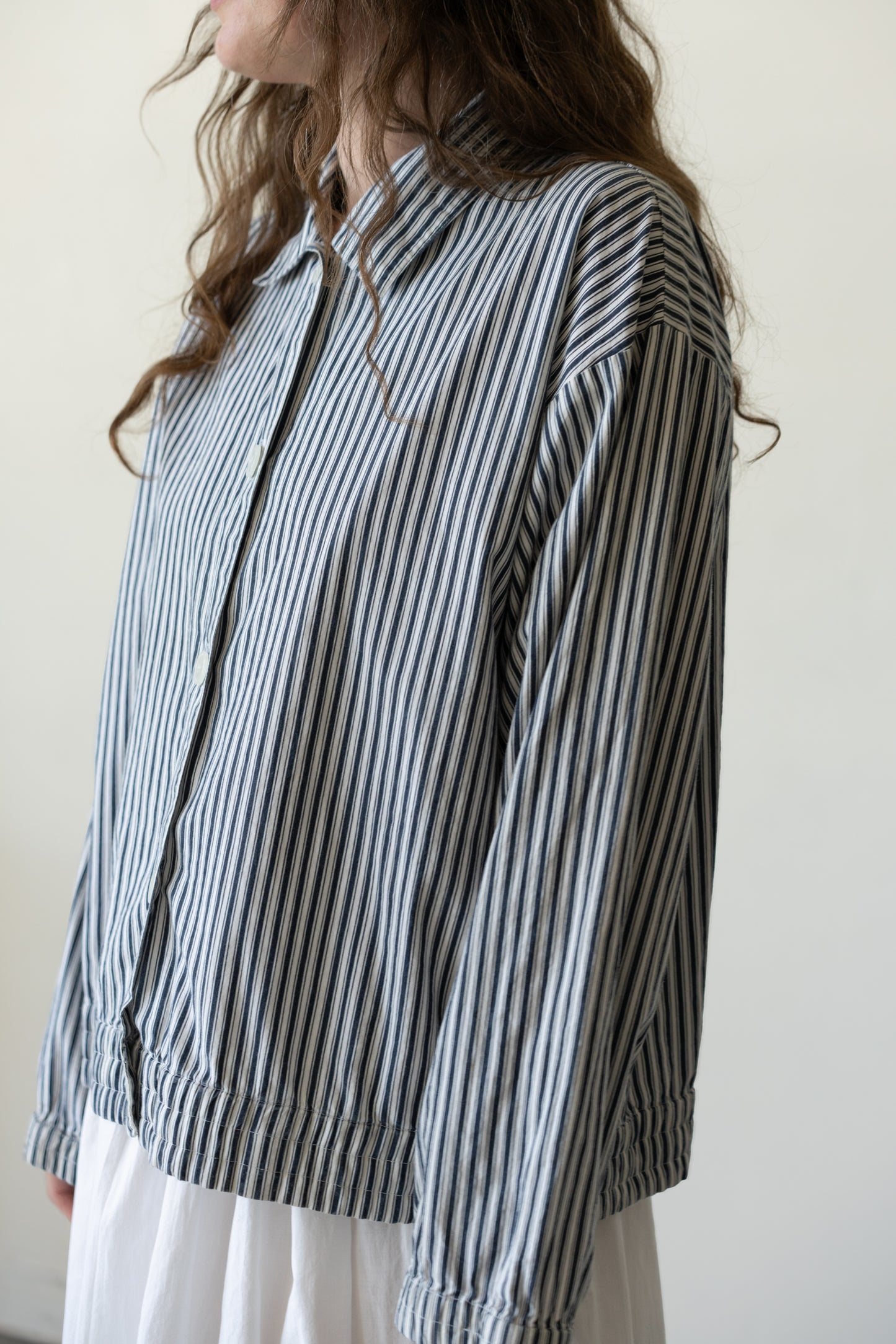 Indigo Stripe Cotton Jacket