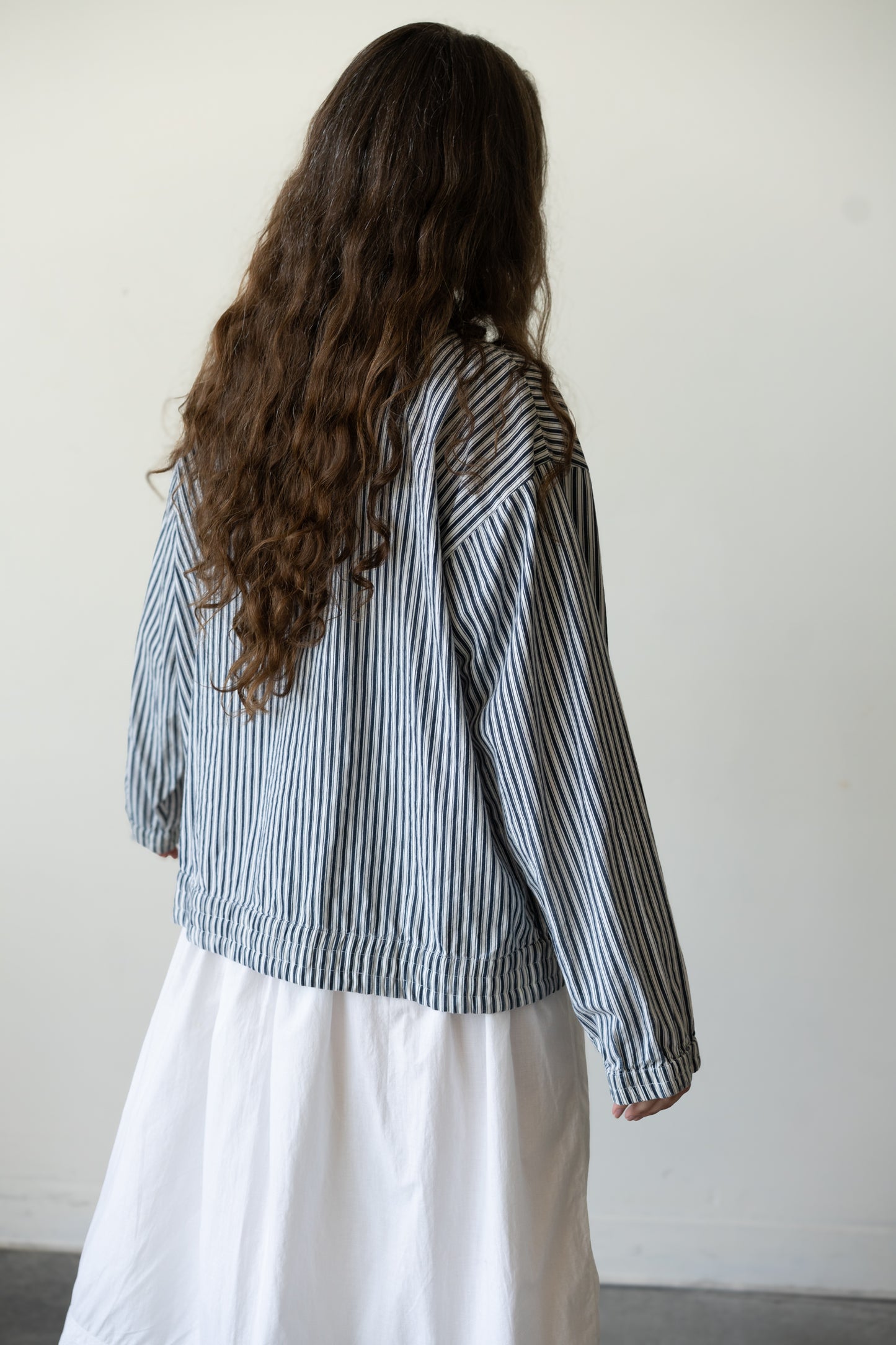 Indigo Stripe Cotton Jacket