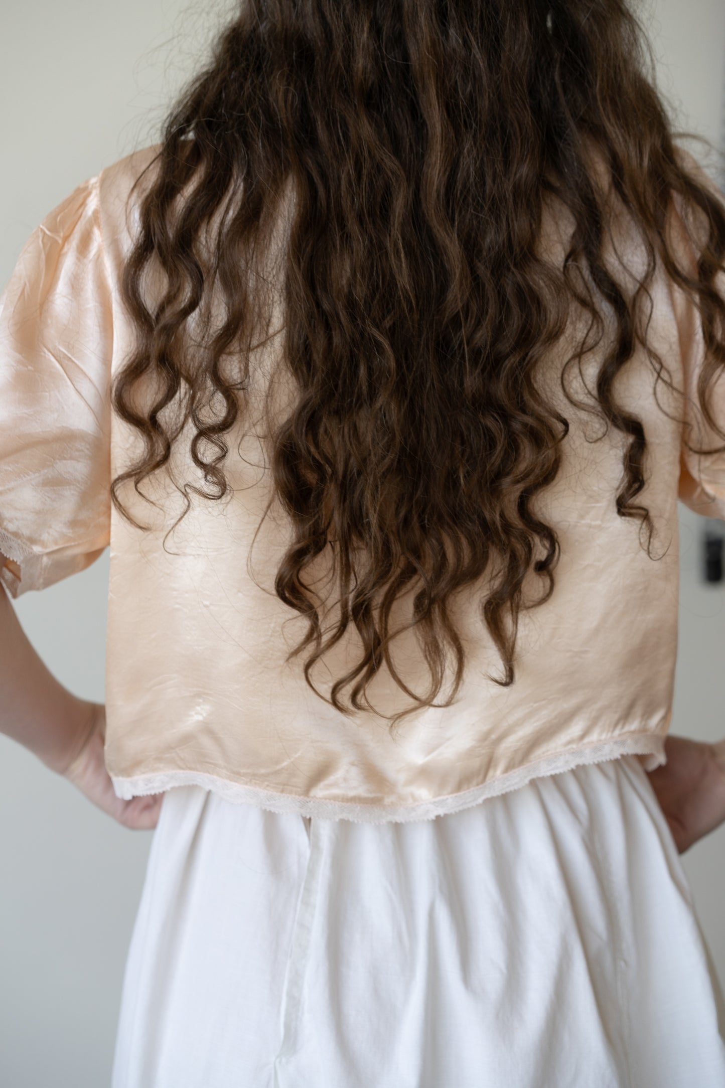Silky Peach Bed Jacket
