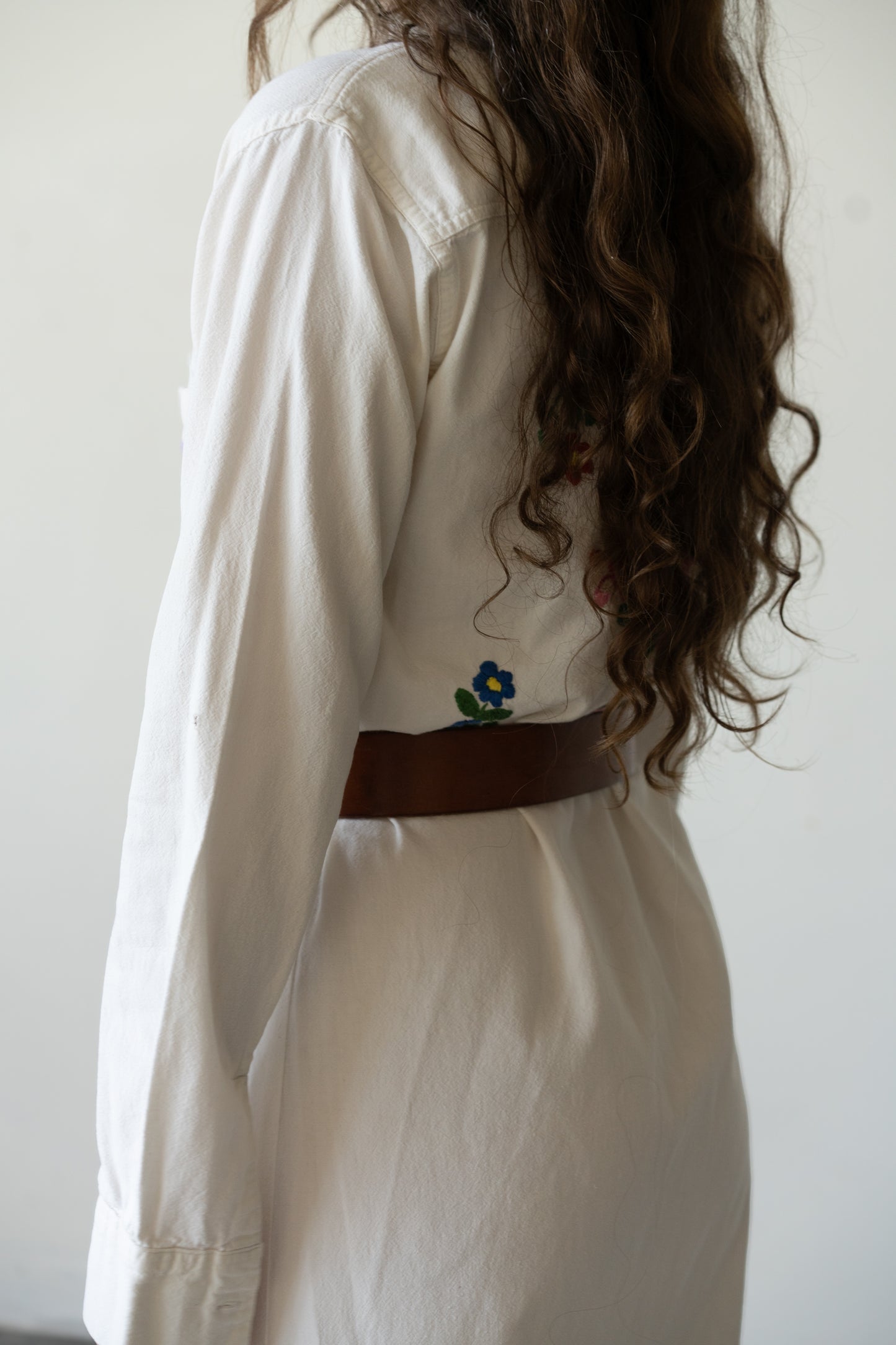 Folk Embroidered Shirt Dress