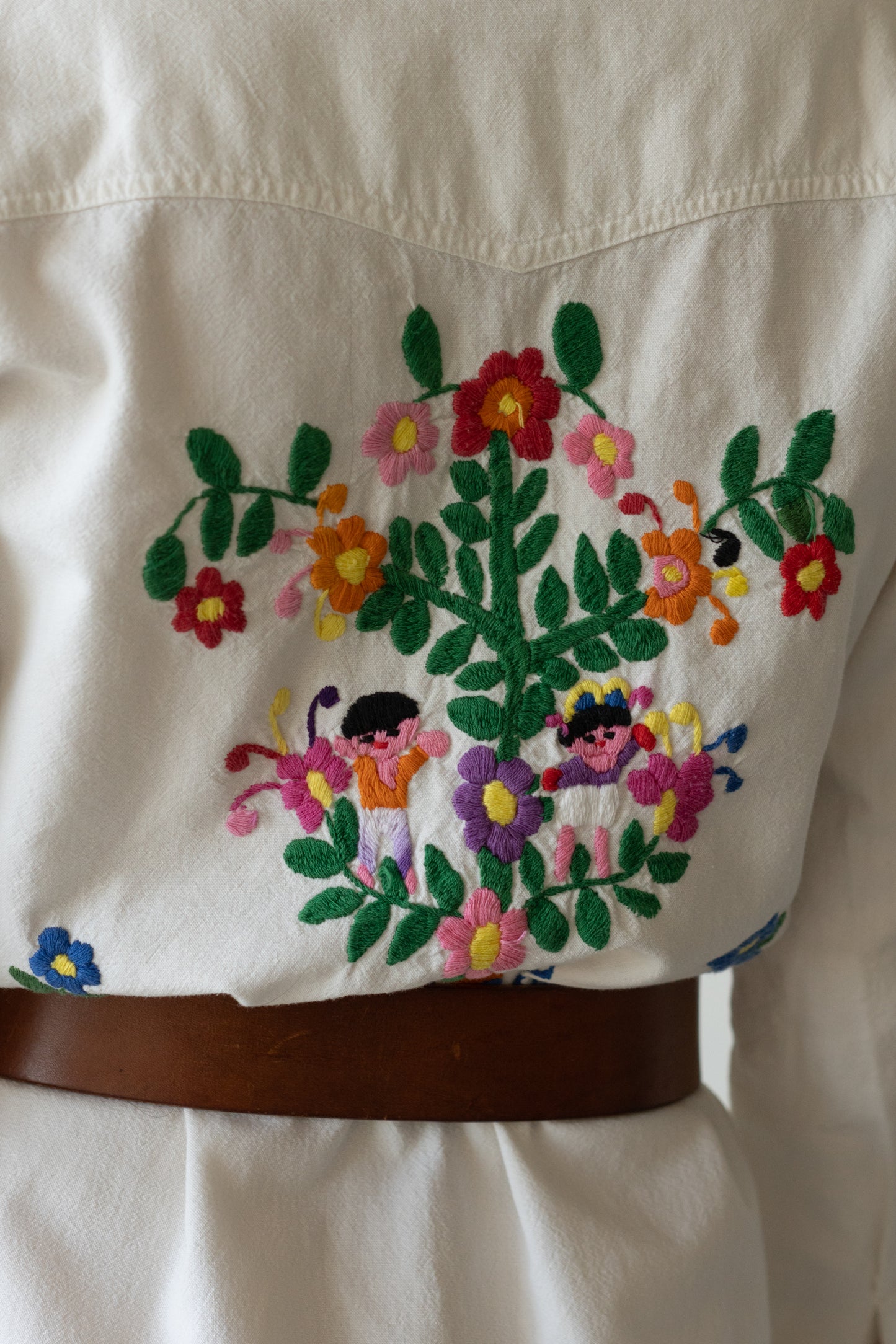 Folk Embroidered Shirt Dress