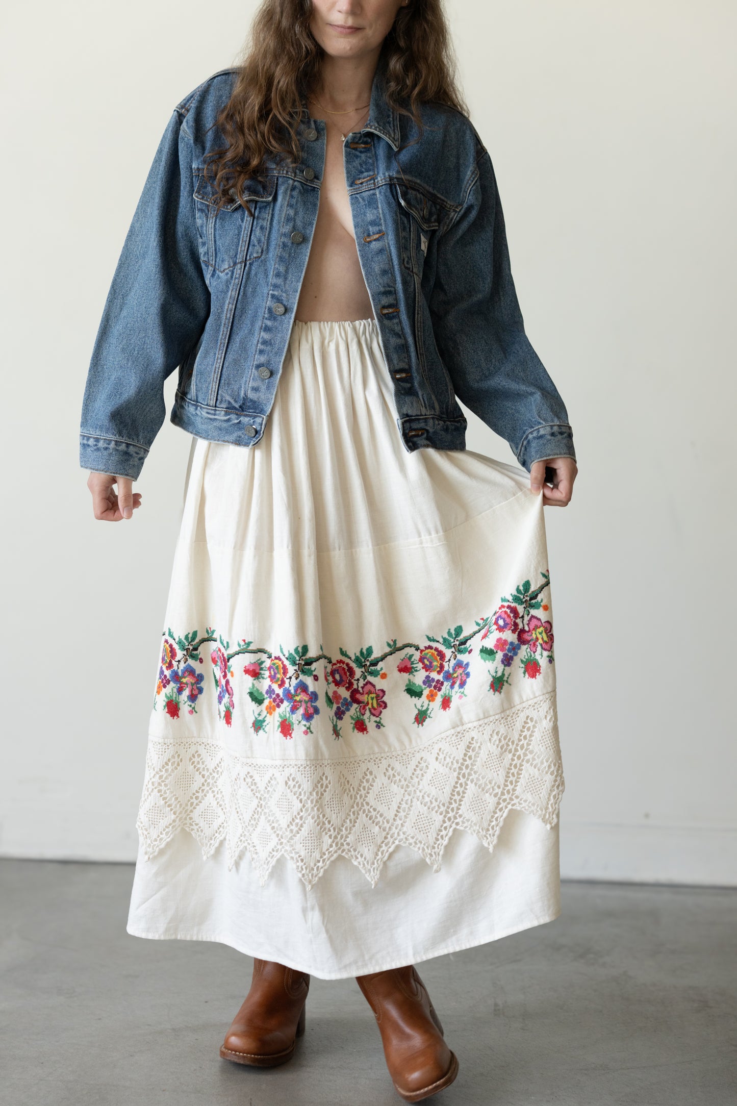 c. 1950s Ukrainian Embroidered Skirt