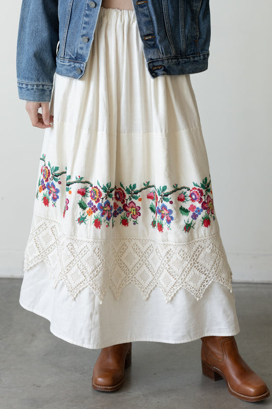 c. 1950s Ukrainian Embroidered Skirt