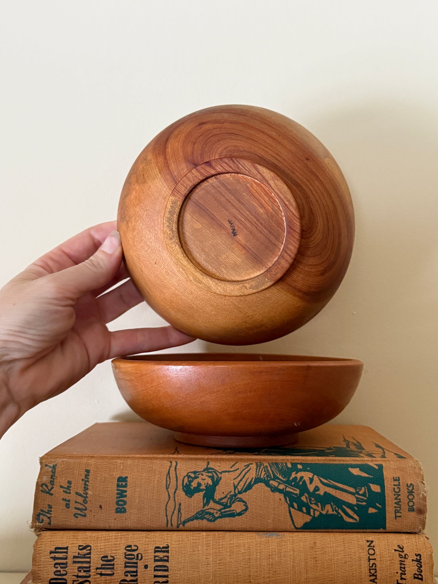 Vintage Turned Wood Bowls – Set of 2 (Made in Japan)