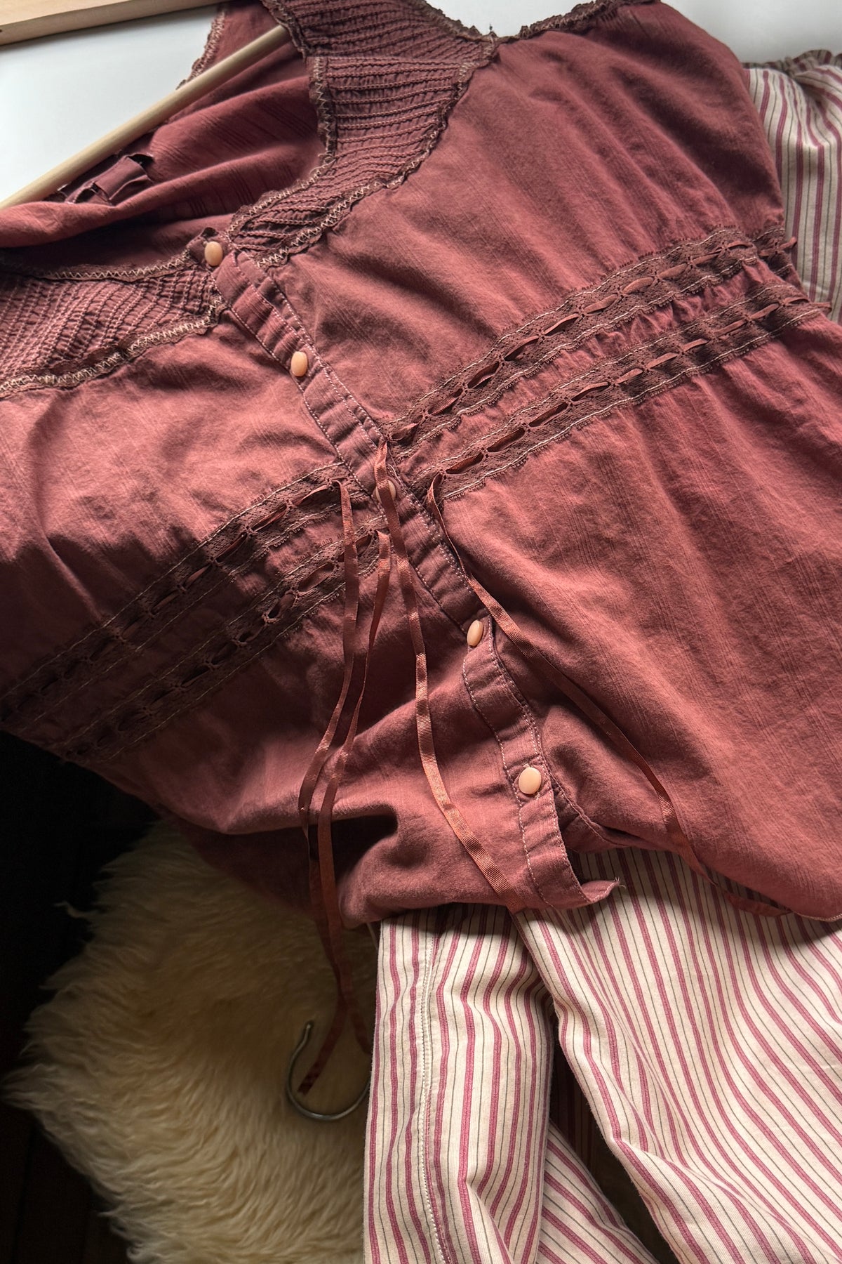 Hand-Dyed Vintage Cotton Pintuck Tank