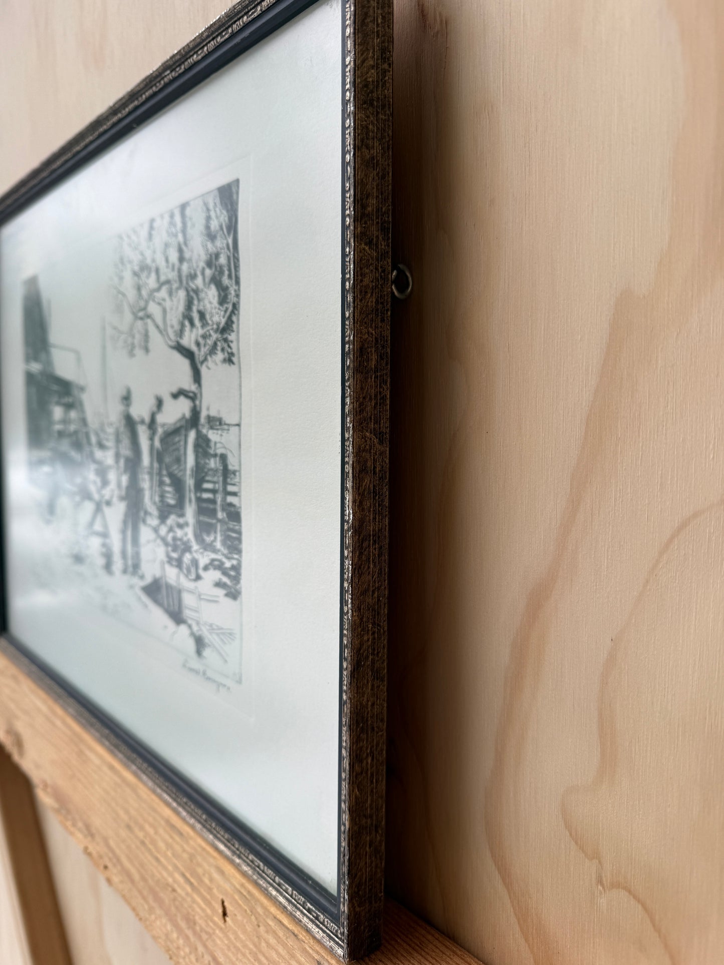 Framed Vintage Etching – “Point Mugu” by Lionel Barrymore