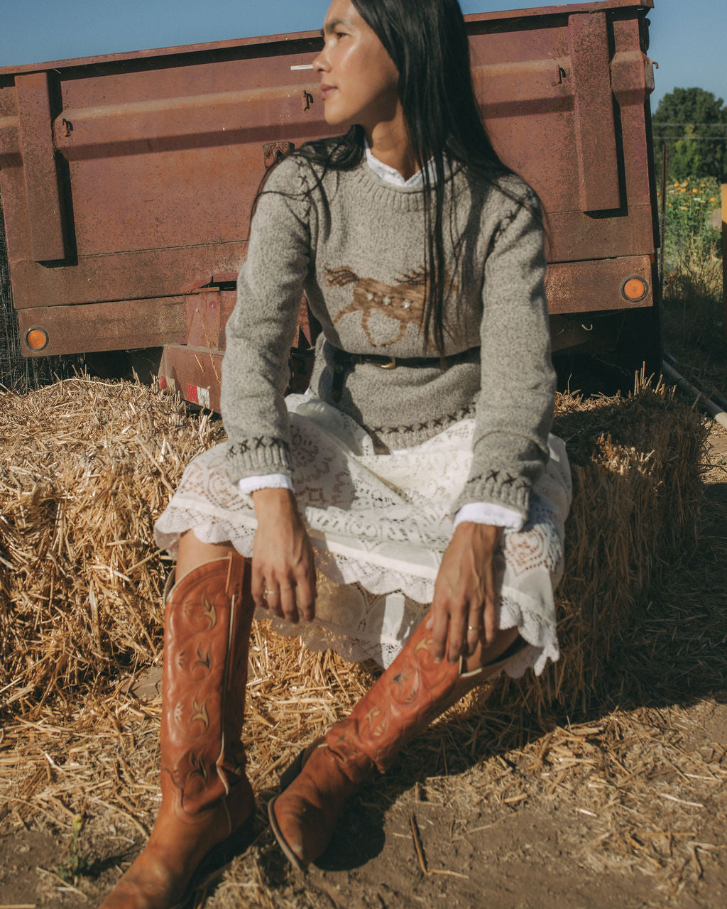 Hand Embroidered Horse Sweater