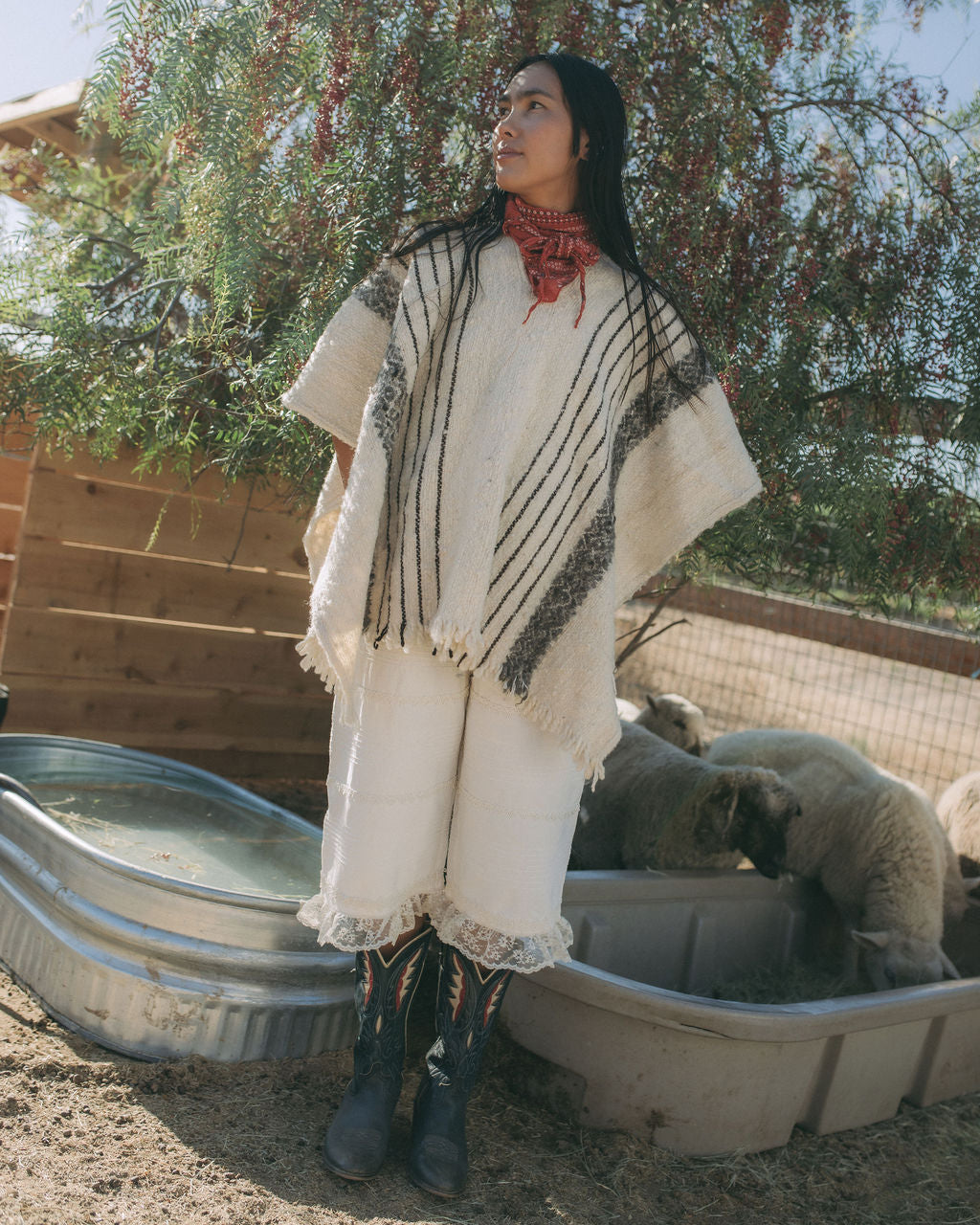 Wool Fringe Poncho