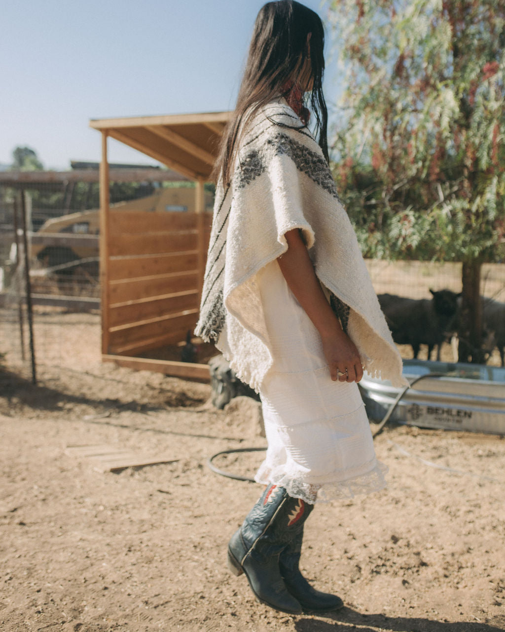 Wool Fringe Poncho