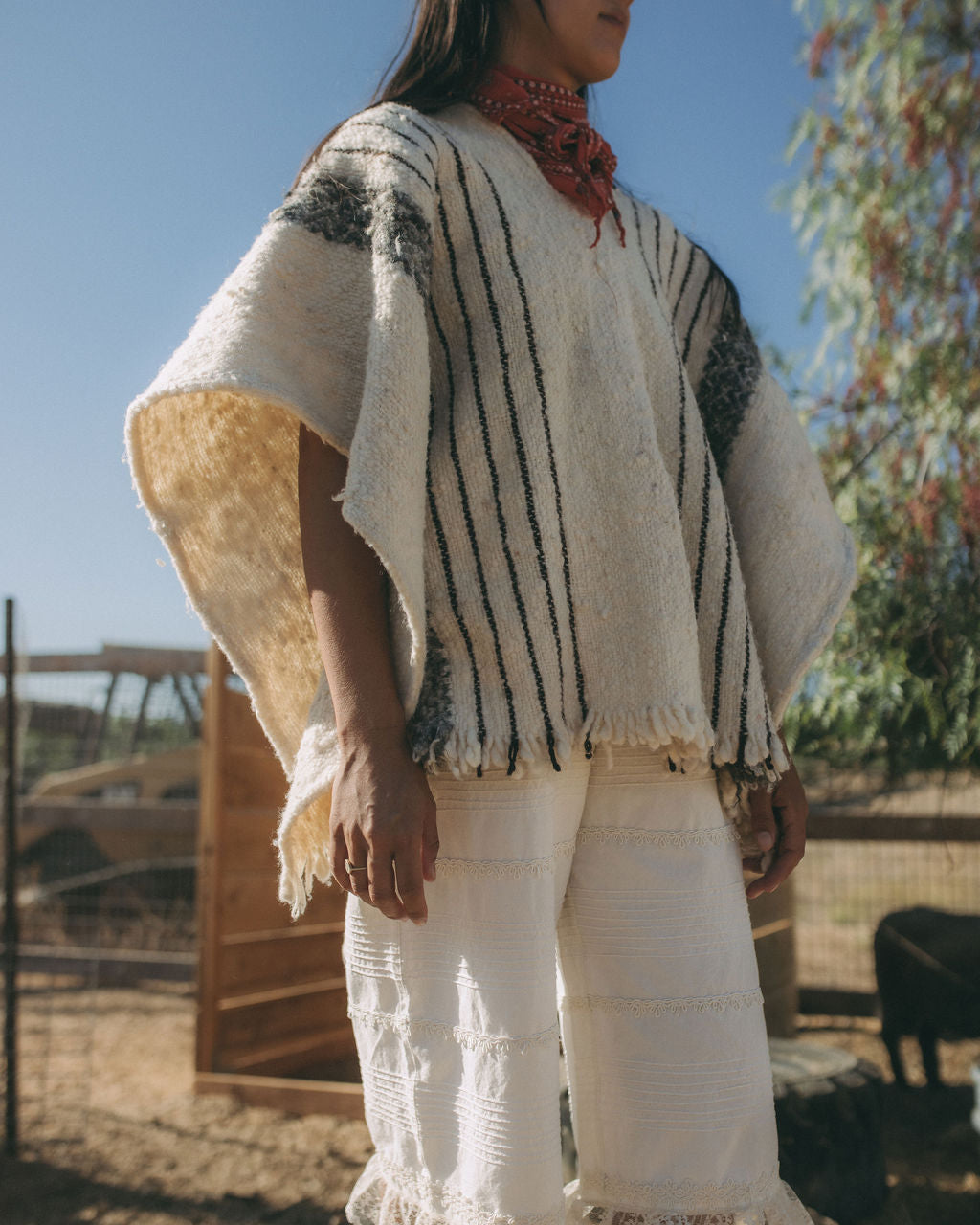 Wool Fringe Poncho