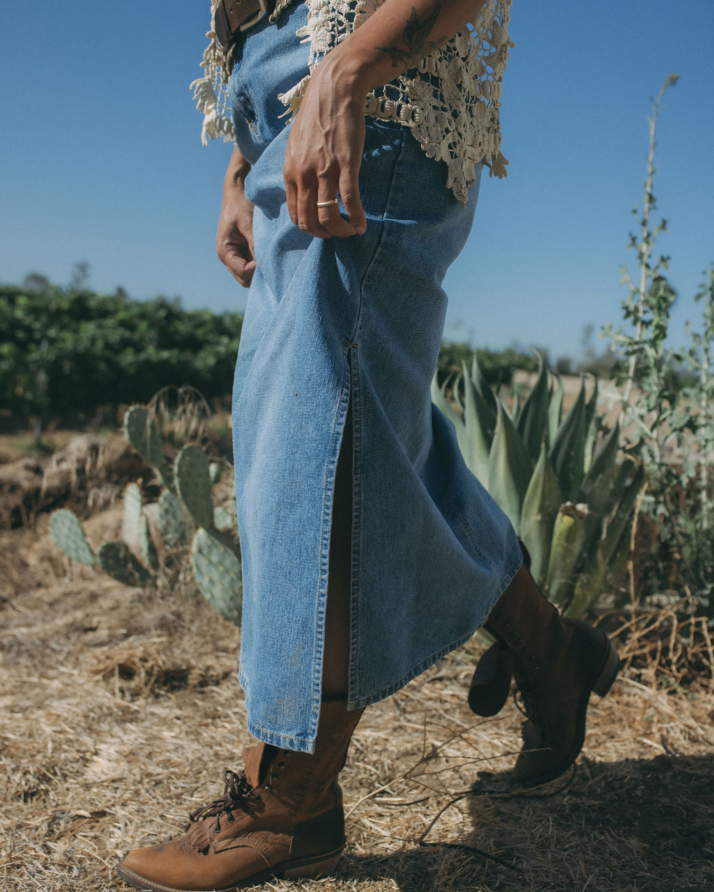 Denim Maxi Skirt