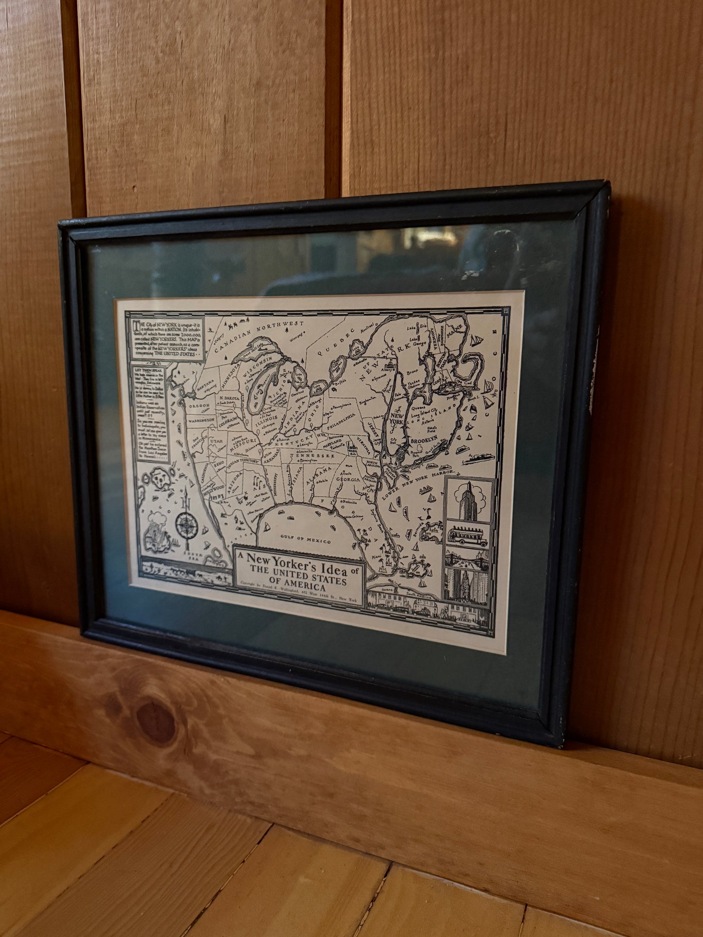 “A New Yorker’s Idea of the United States of America” Framed Print