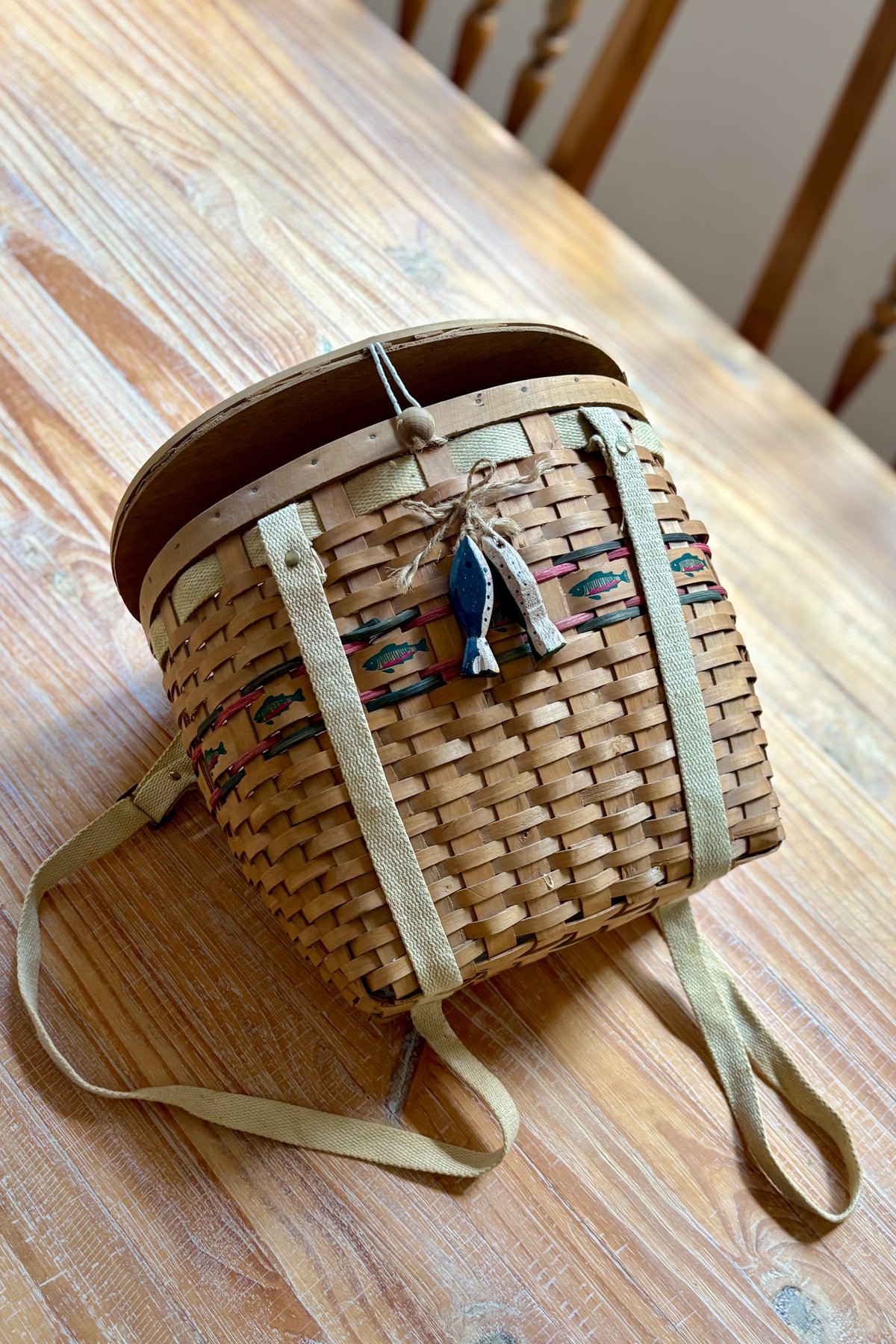 Vintage Wicker Fishing Creel