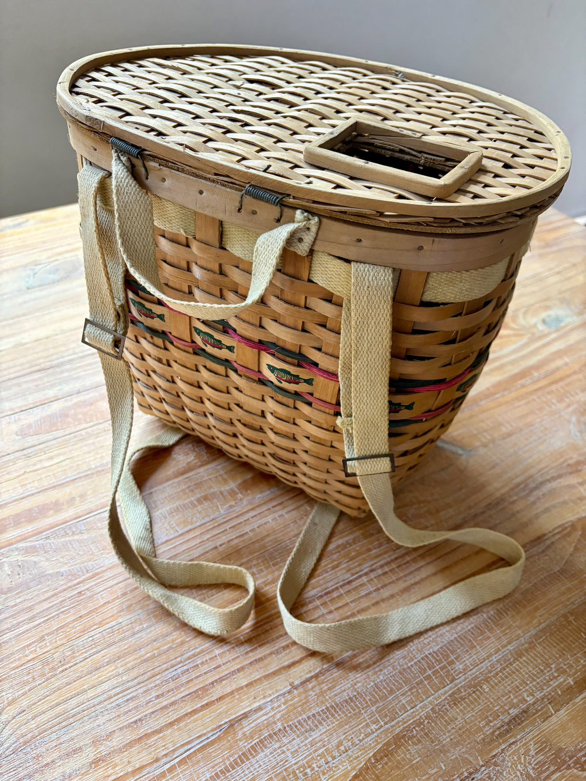 Vintage Wicker Fishing Creel