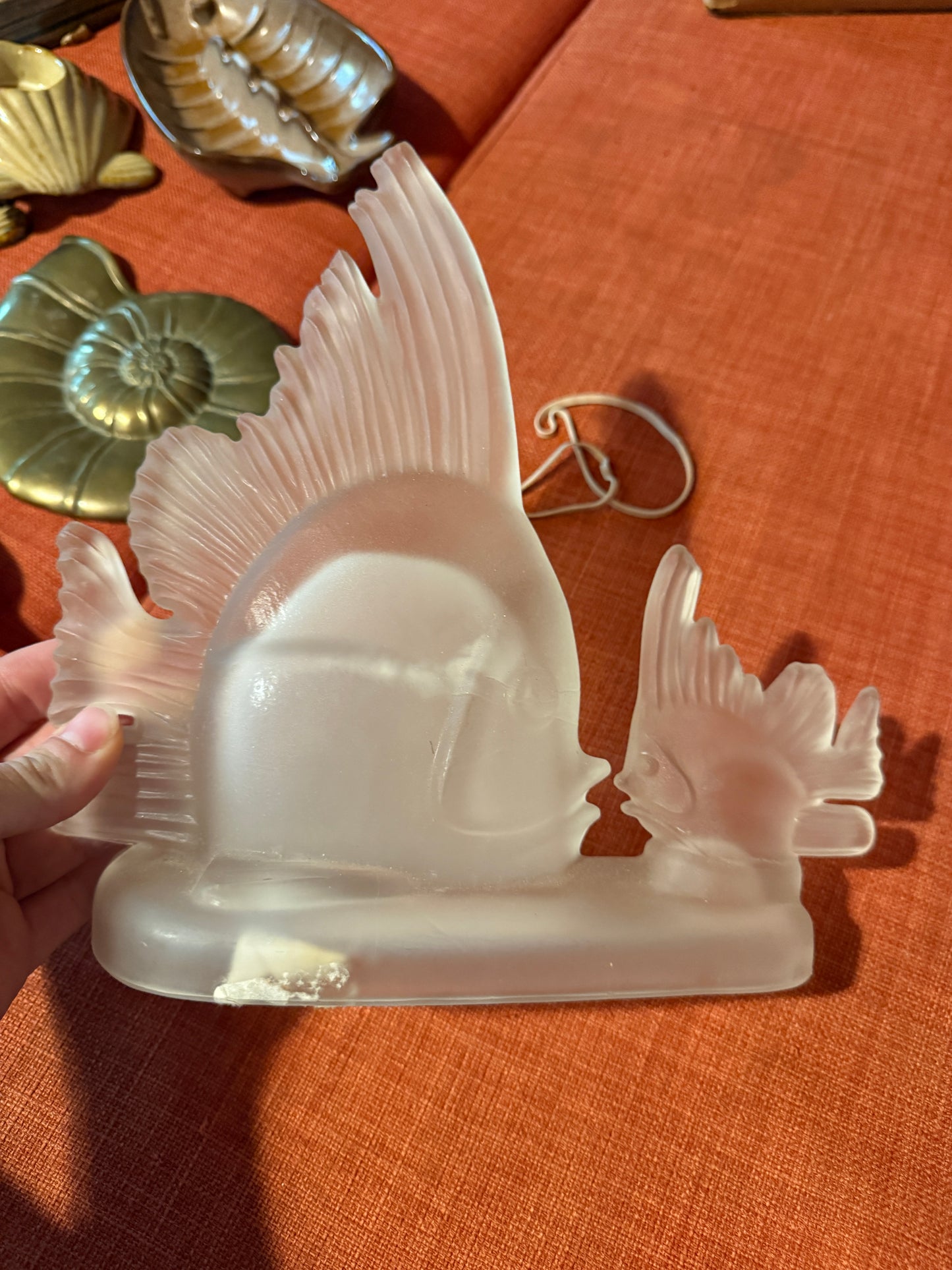 Frosted Glass Tropical Fish Sculpture