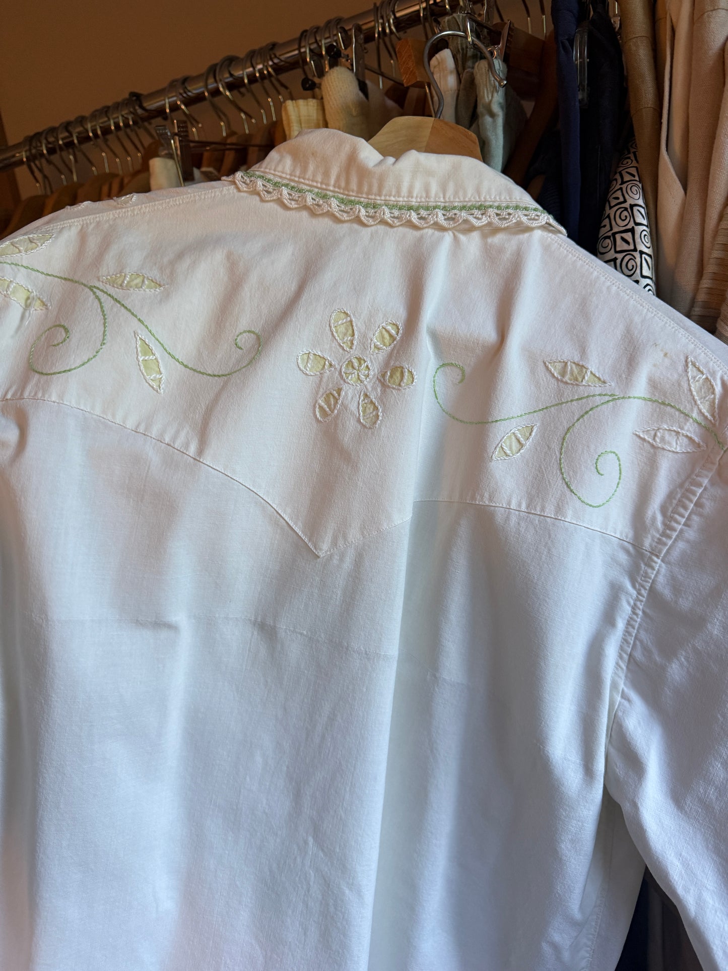 1970s Appliqué Cotton Blouse
