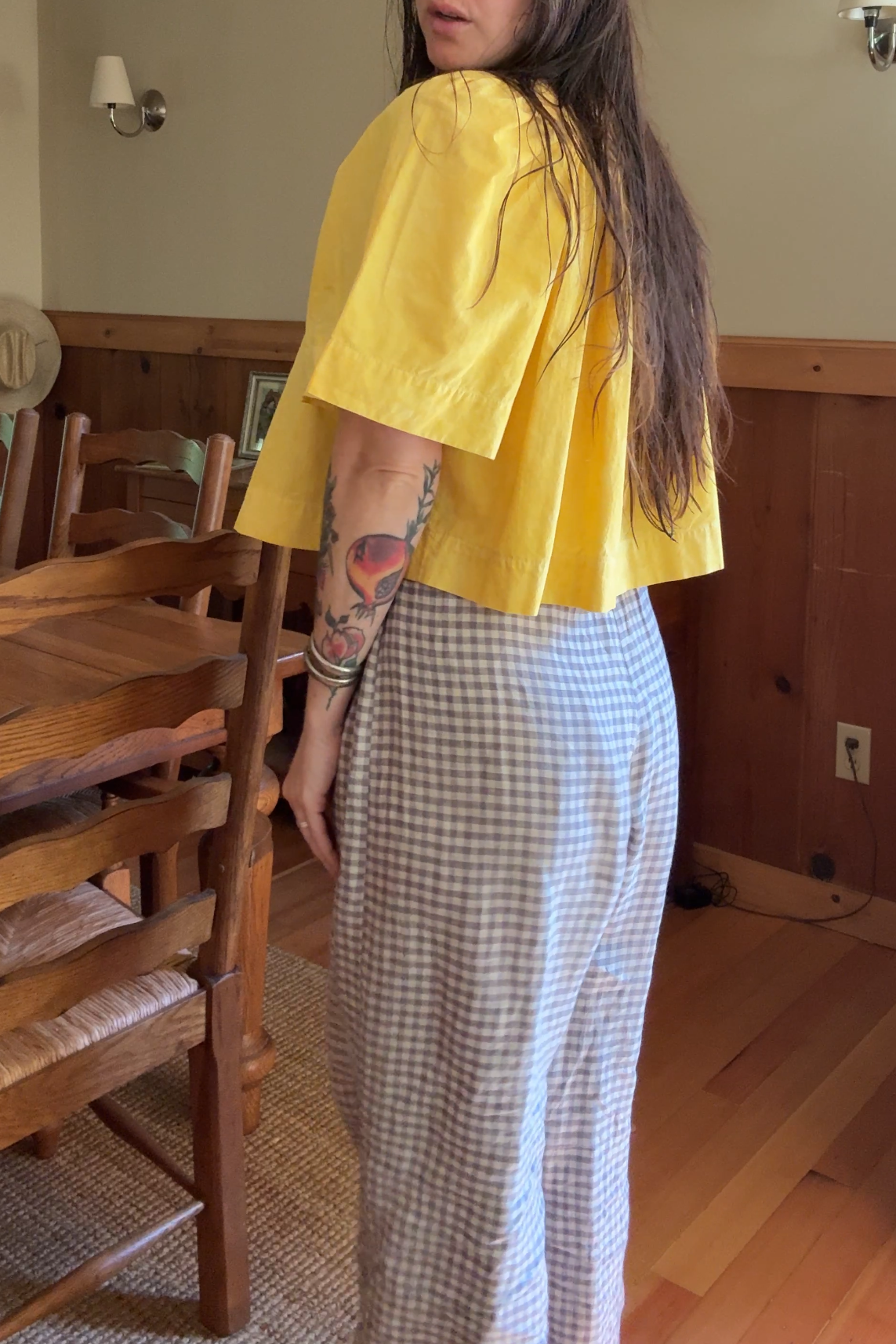 Botanically Dyed Cotton Gathered Blouse