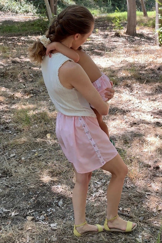Pink Blossom Track Shorts