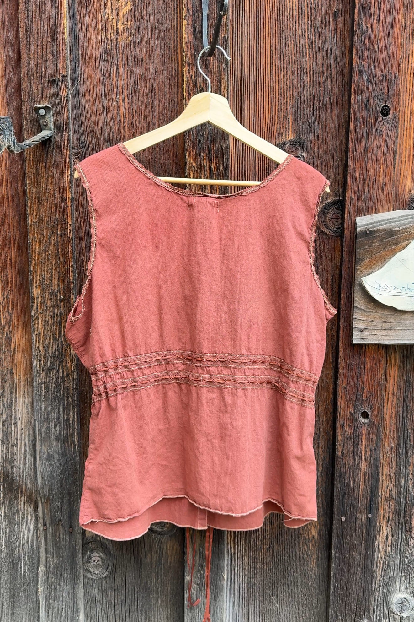 Hand-Dyed Vintage Cotton Pintuck Tank
