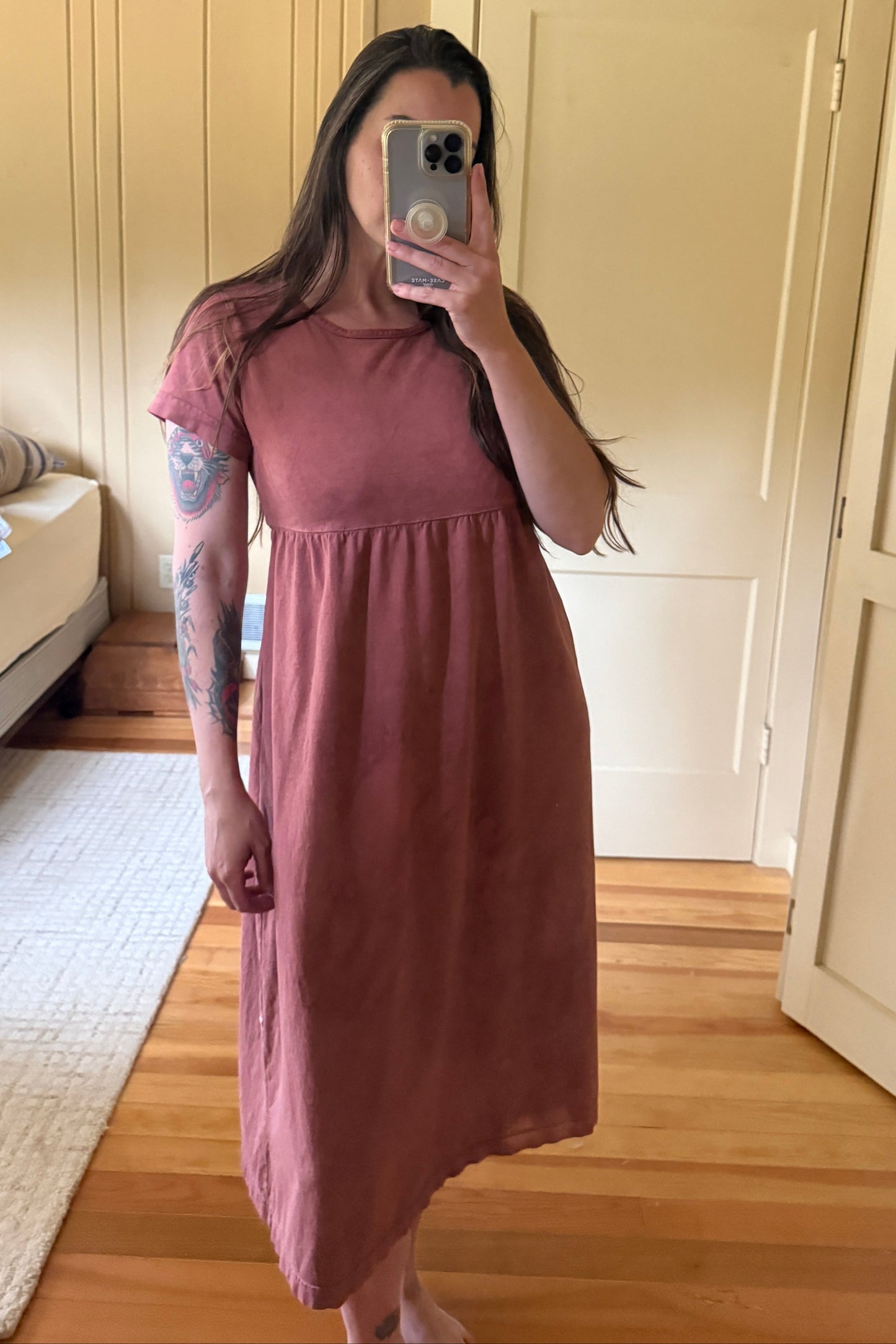Hand-Dyed Cotton Tie-Back Dress