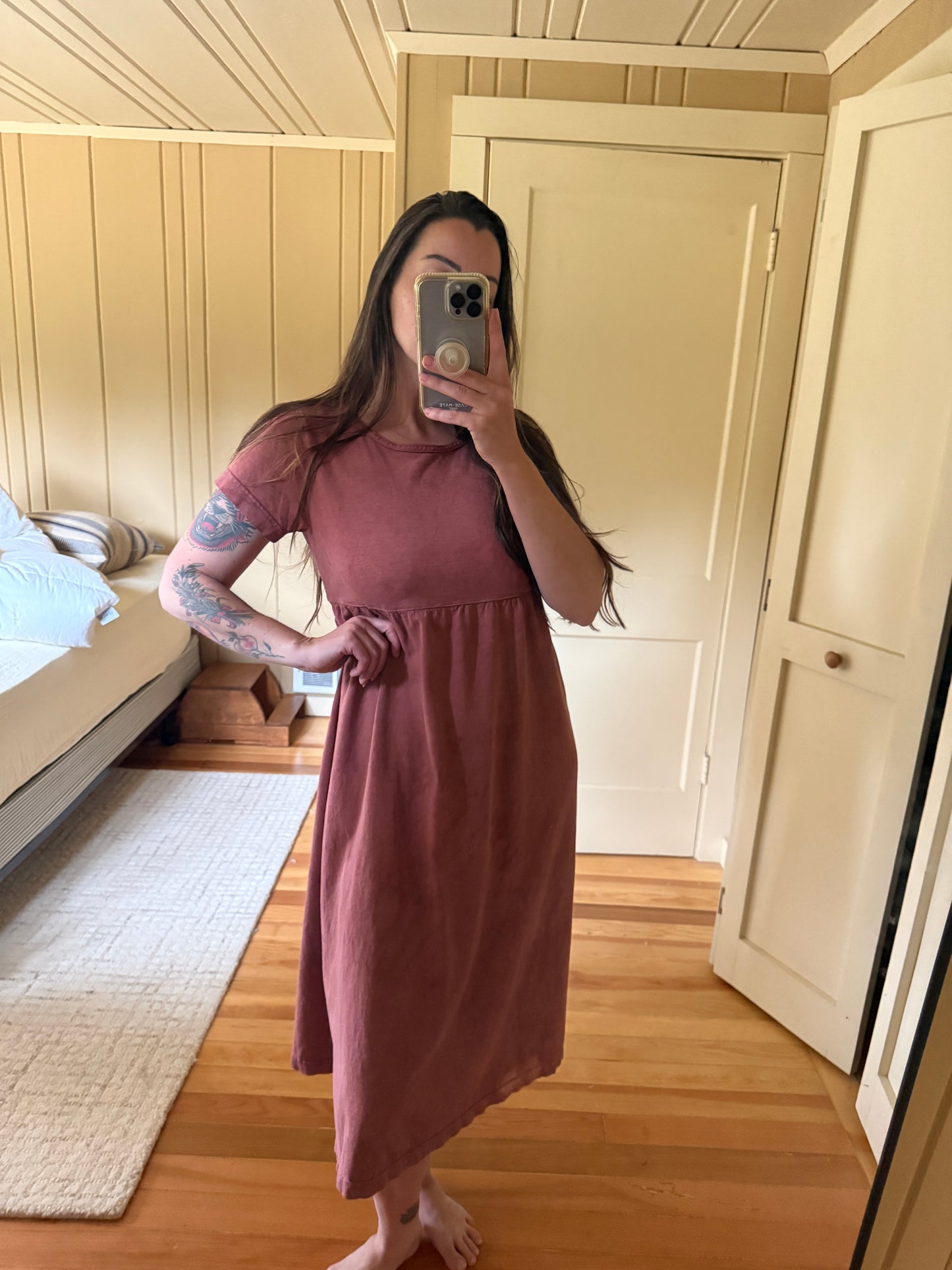 Hand-Dyed Cotton Tie-Back Dress