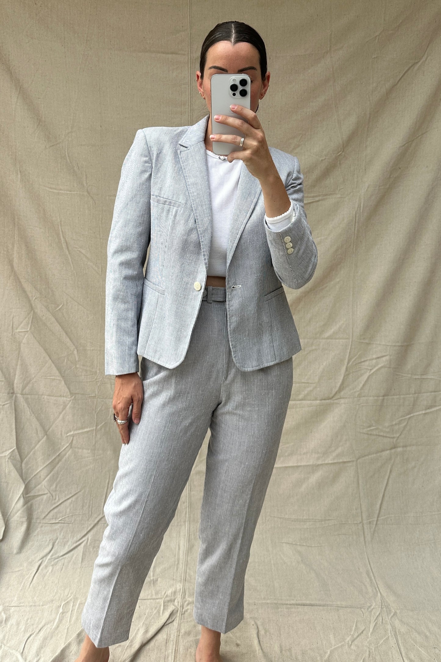 Cotton Pinstripe Suit