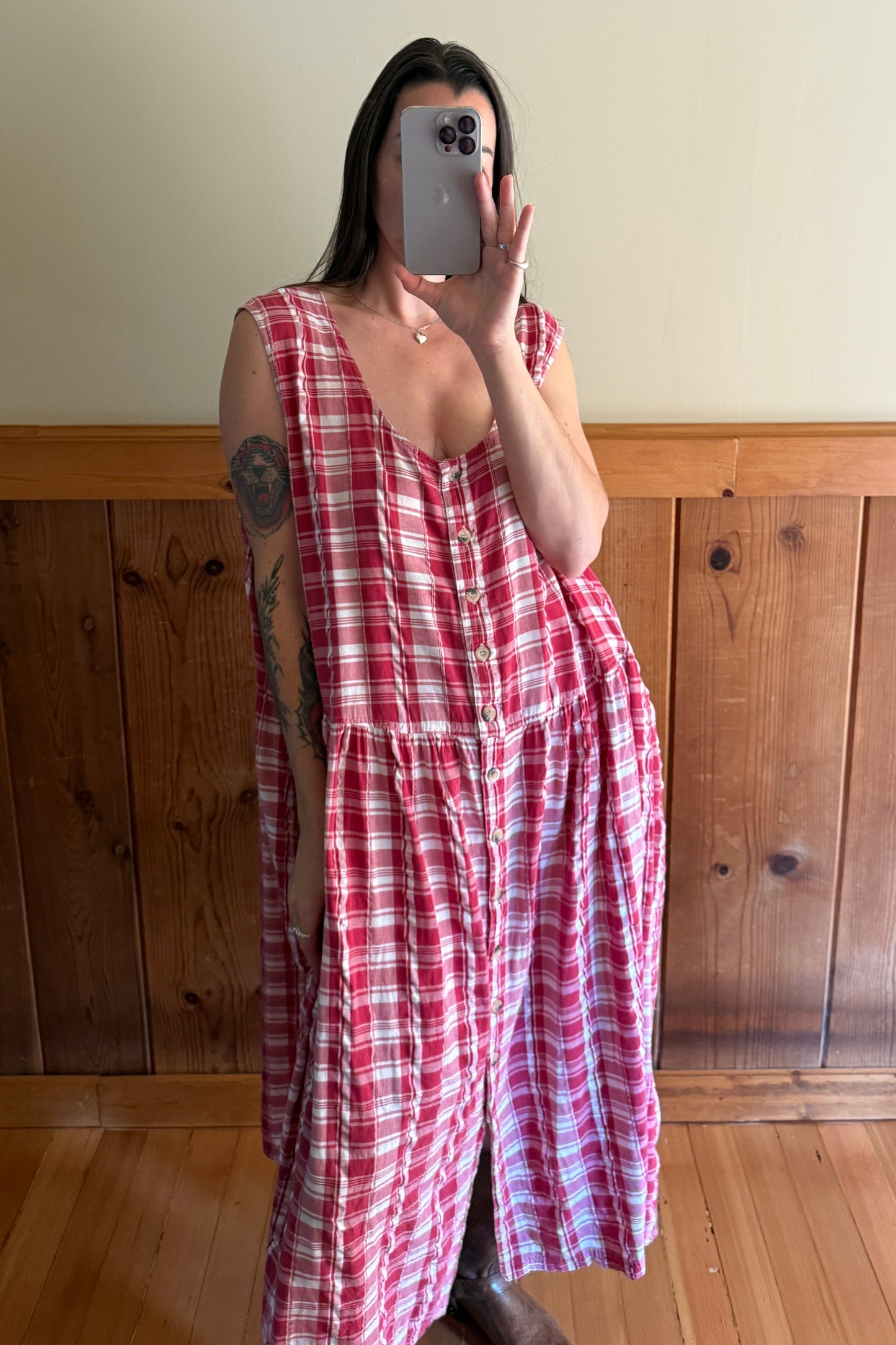 Cotton Plaid Dress
