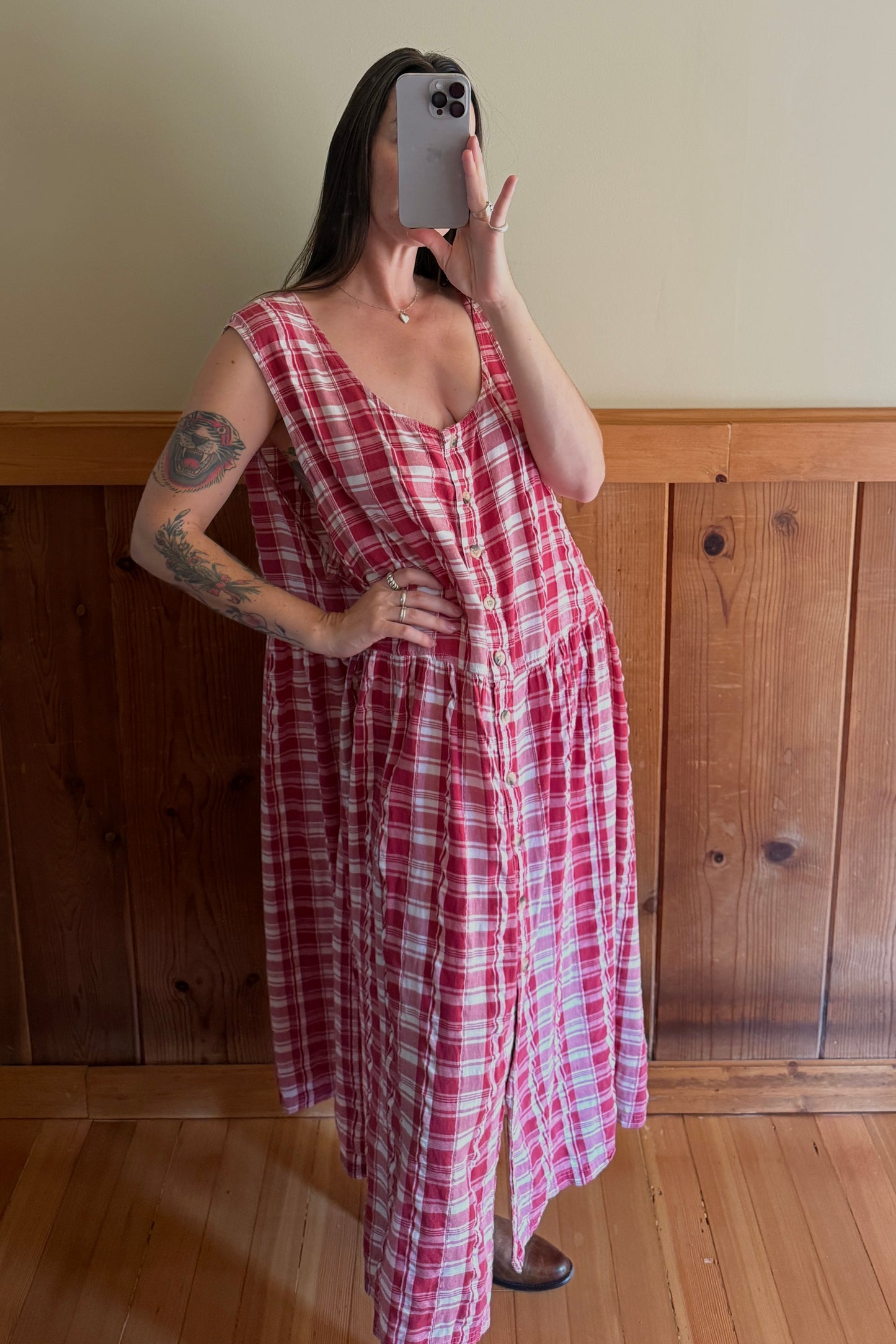 Cotton Plaid Dress