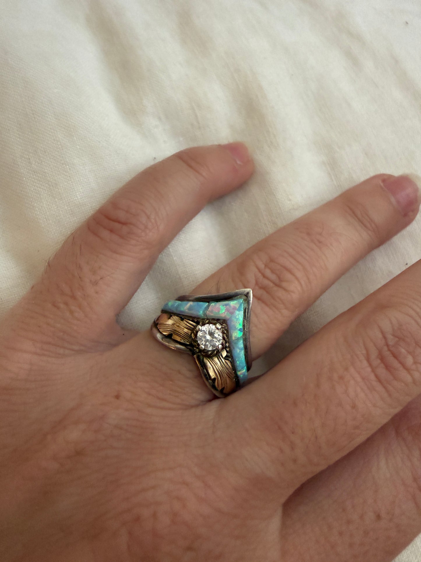 S. Ray Sterling Silver Opal Ring