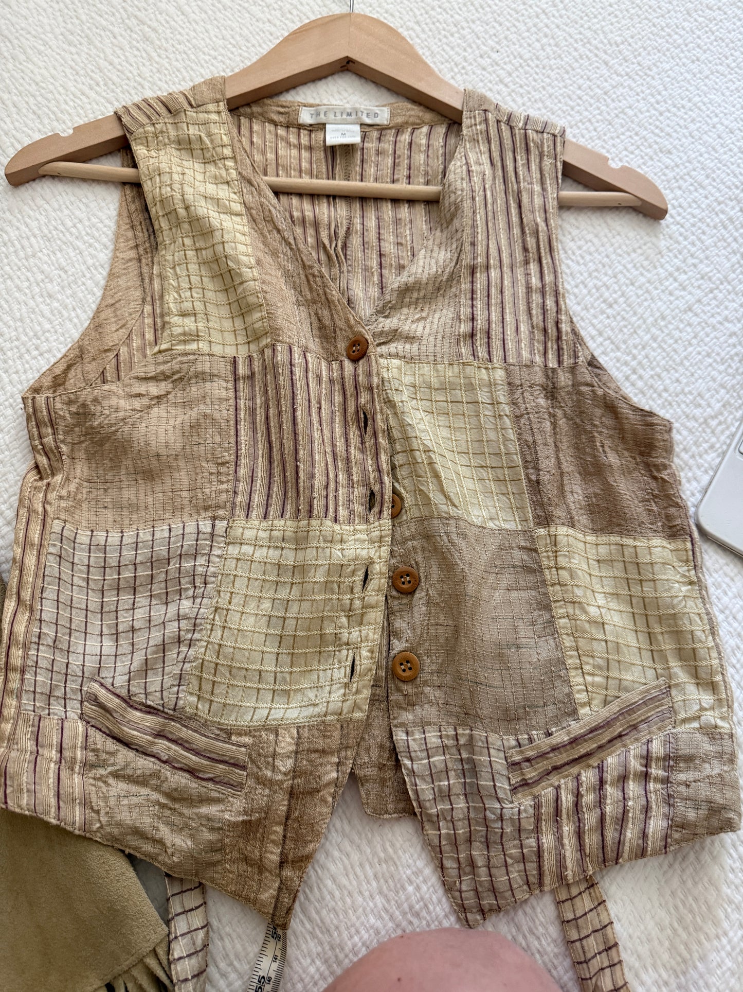 Silk Patchwork Tie Back Vest
