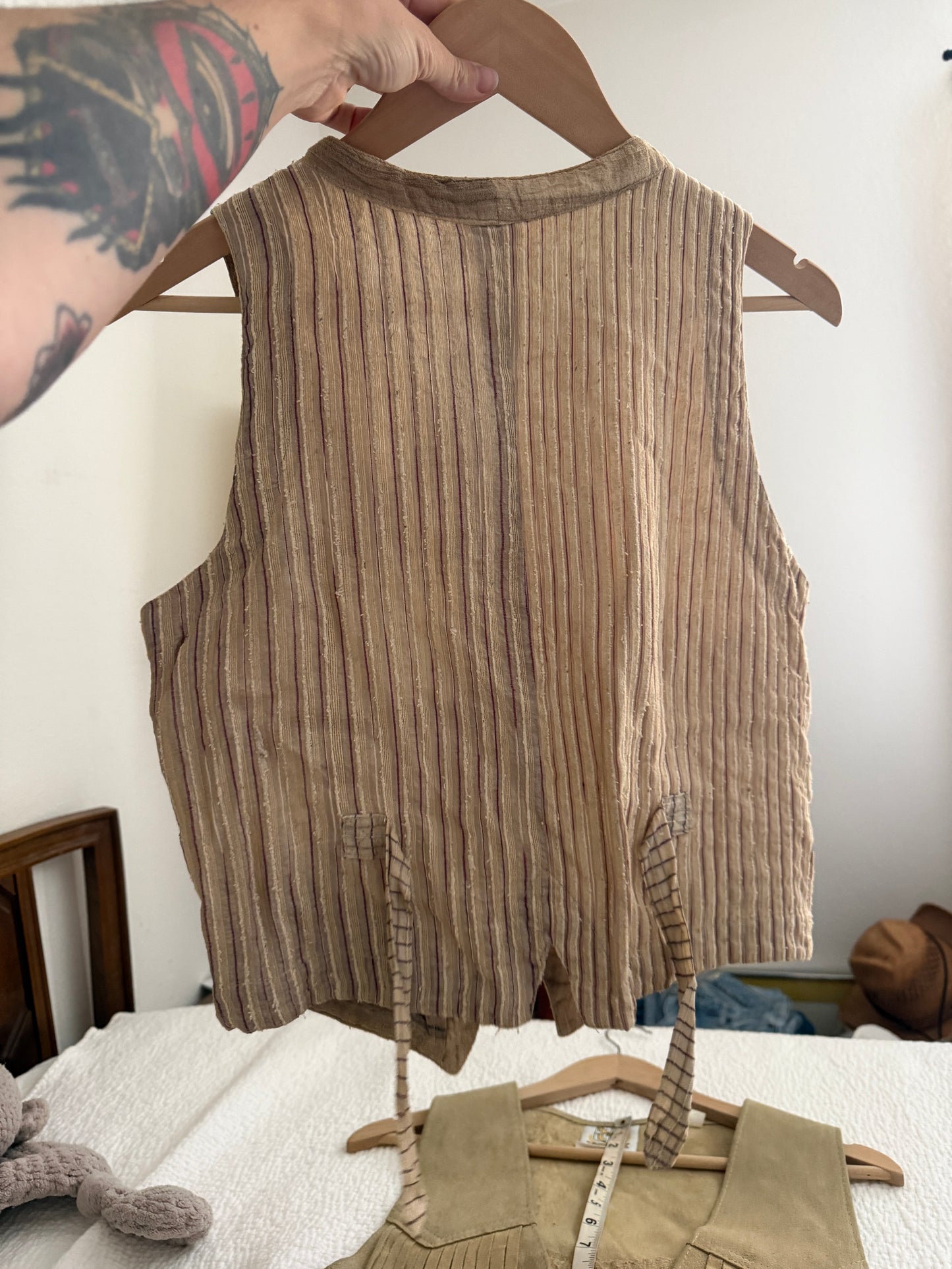 Silk Patchwork Tie Back Vest