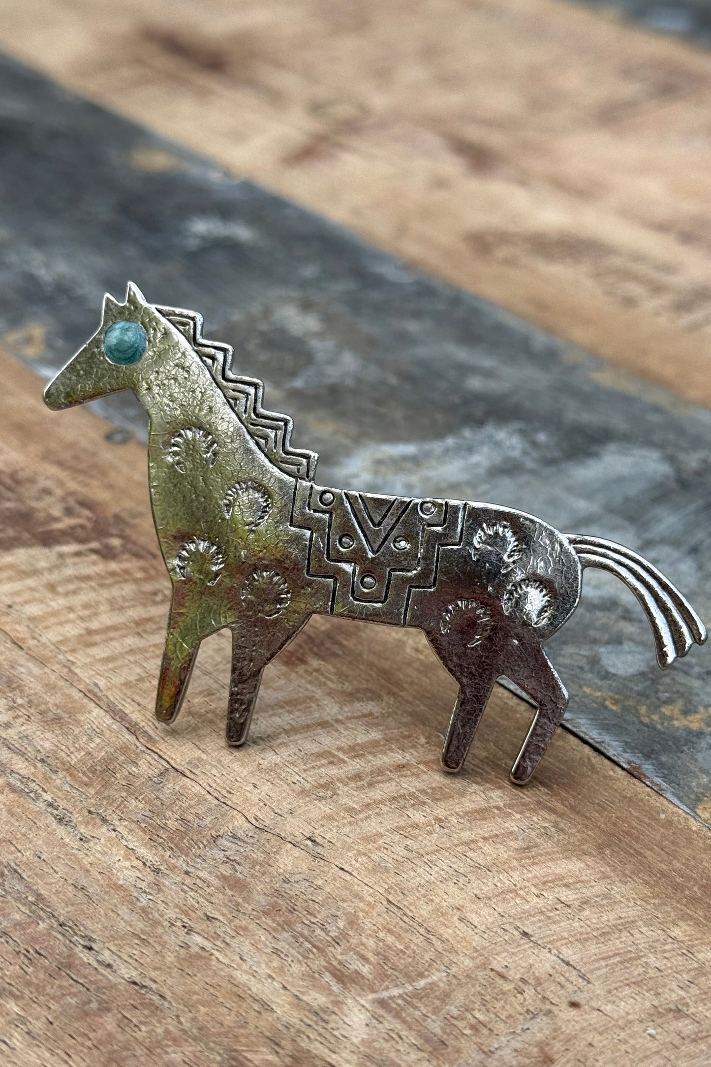Southwestern Horse Brooch